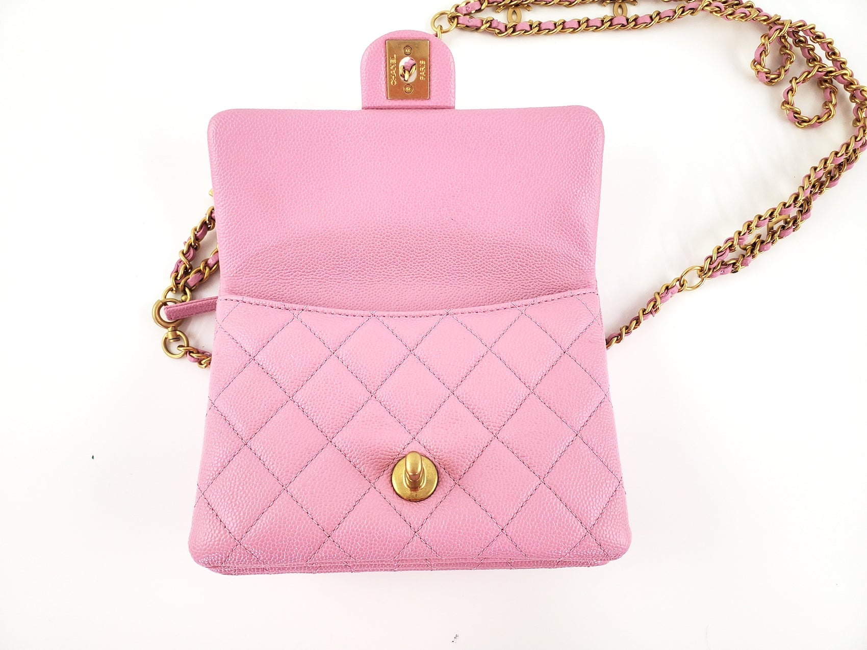 New CHANEL Pick me Up Pink Caviar Chain Waist Belt Bag