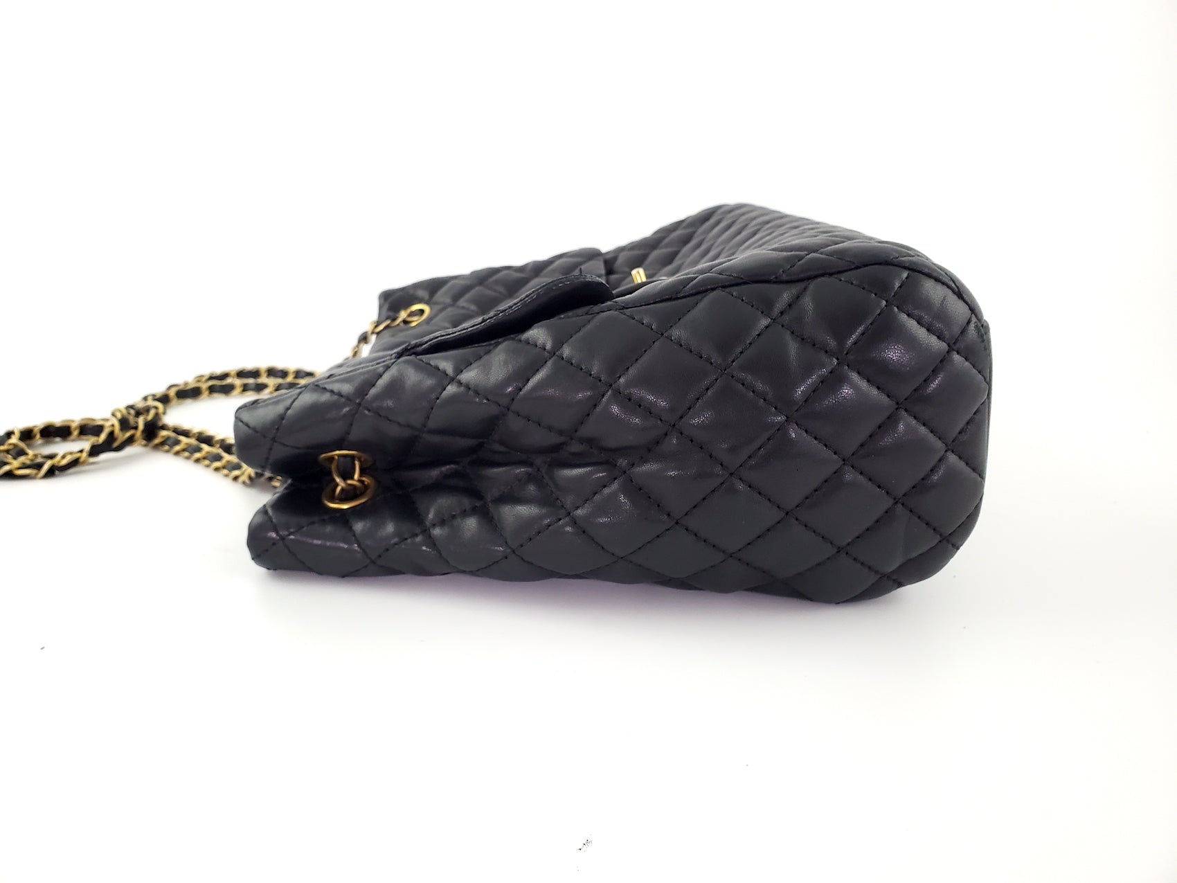 CHANEL Black Large Fluffy CC Shopping Leather Tote Bag