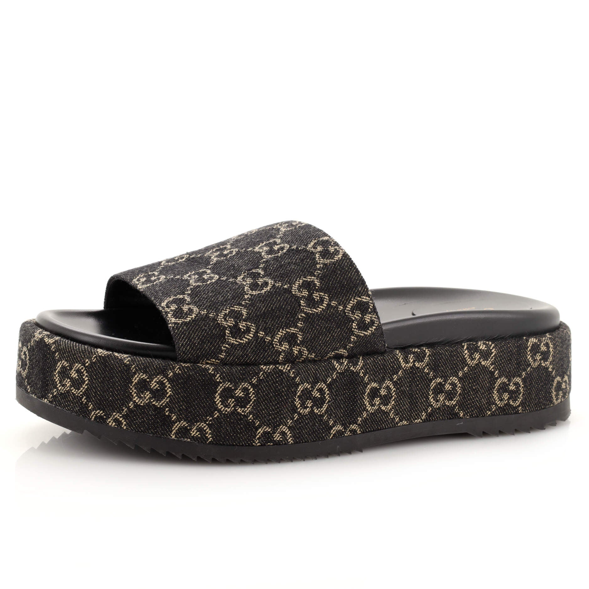 Women's Angelina Platform Slide Sandals GG Denim