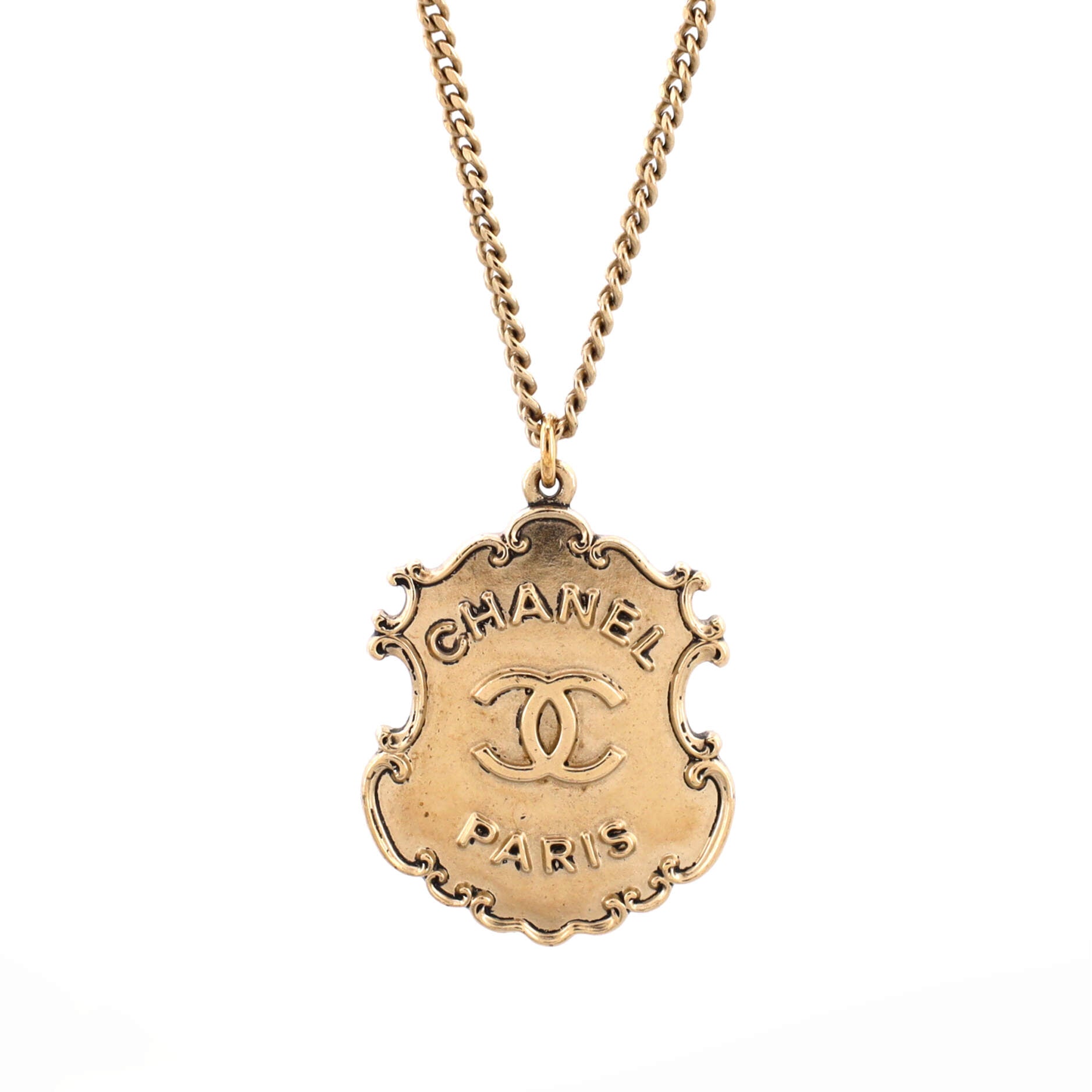 Paris-Dallas Sheriff Badge Logo Necklace Metal
