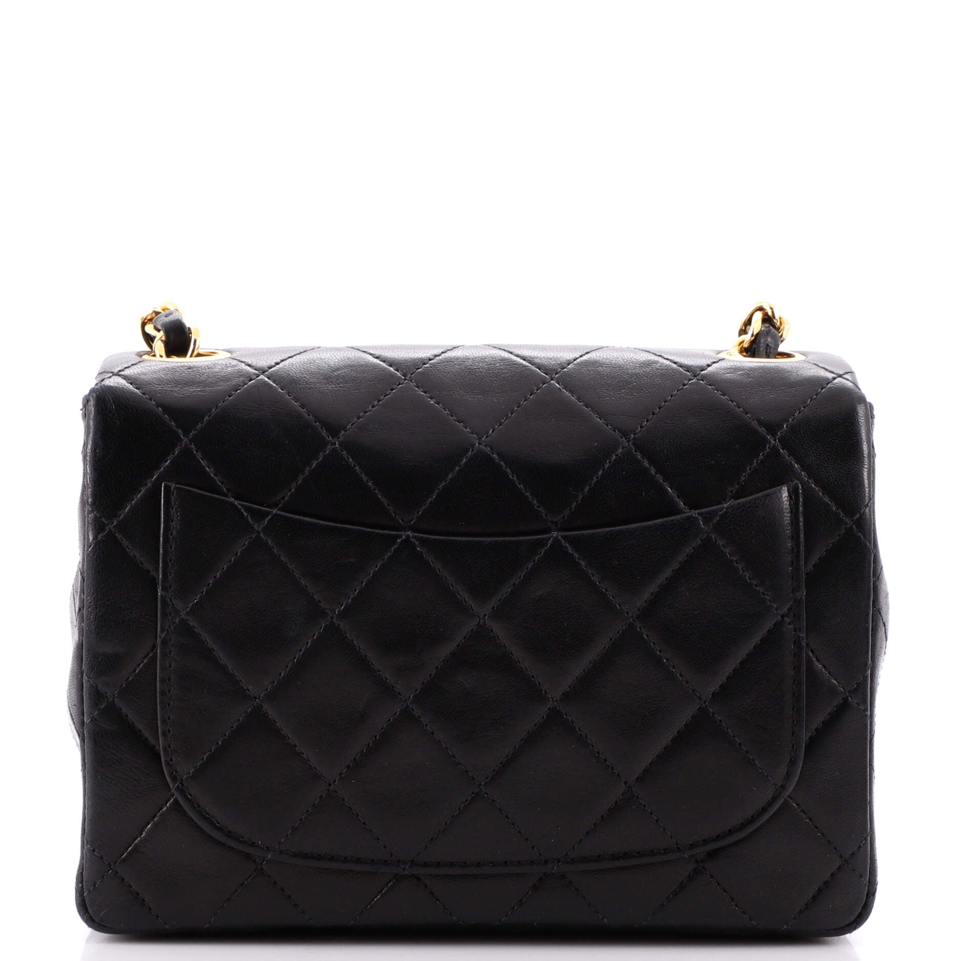 Vintage Square Classic Single Flap Bag Quilted Lambskin Mini