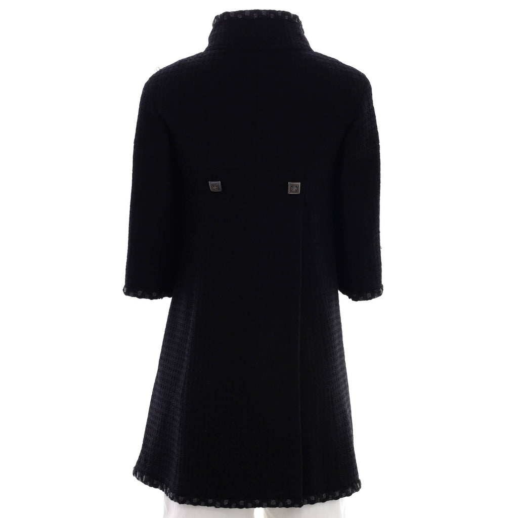 Women's Stand Collar Cropped Sleeve Jacket Wool