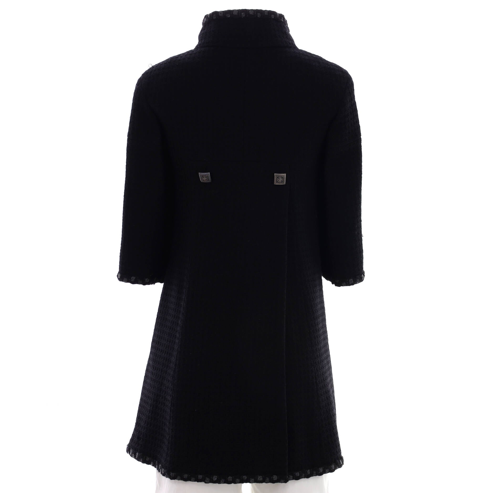 Women's Stand Collar Cropped Sleeve Jacket Wool