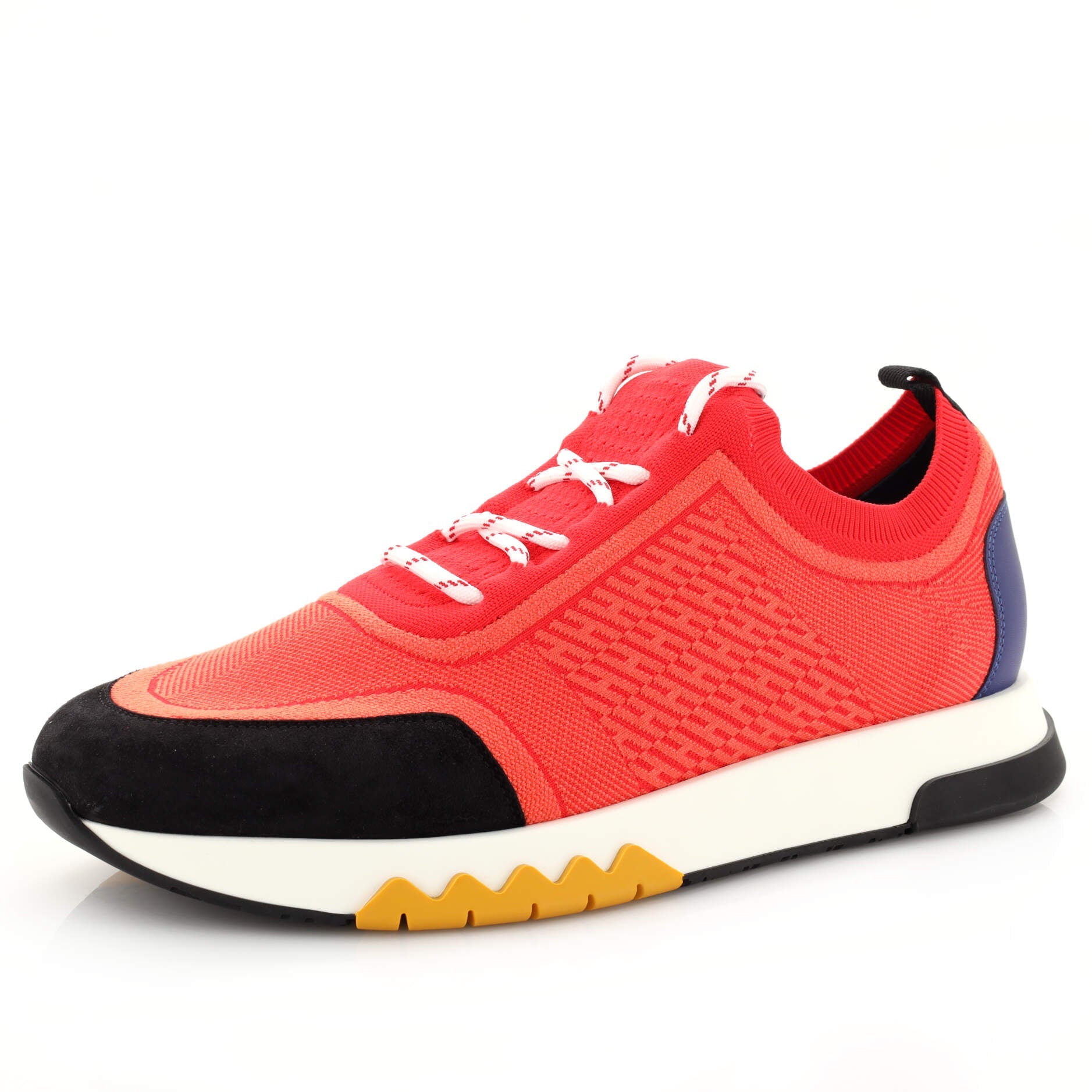 Men's Addict Sneakers Knit Fabric with Leather