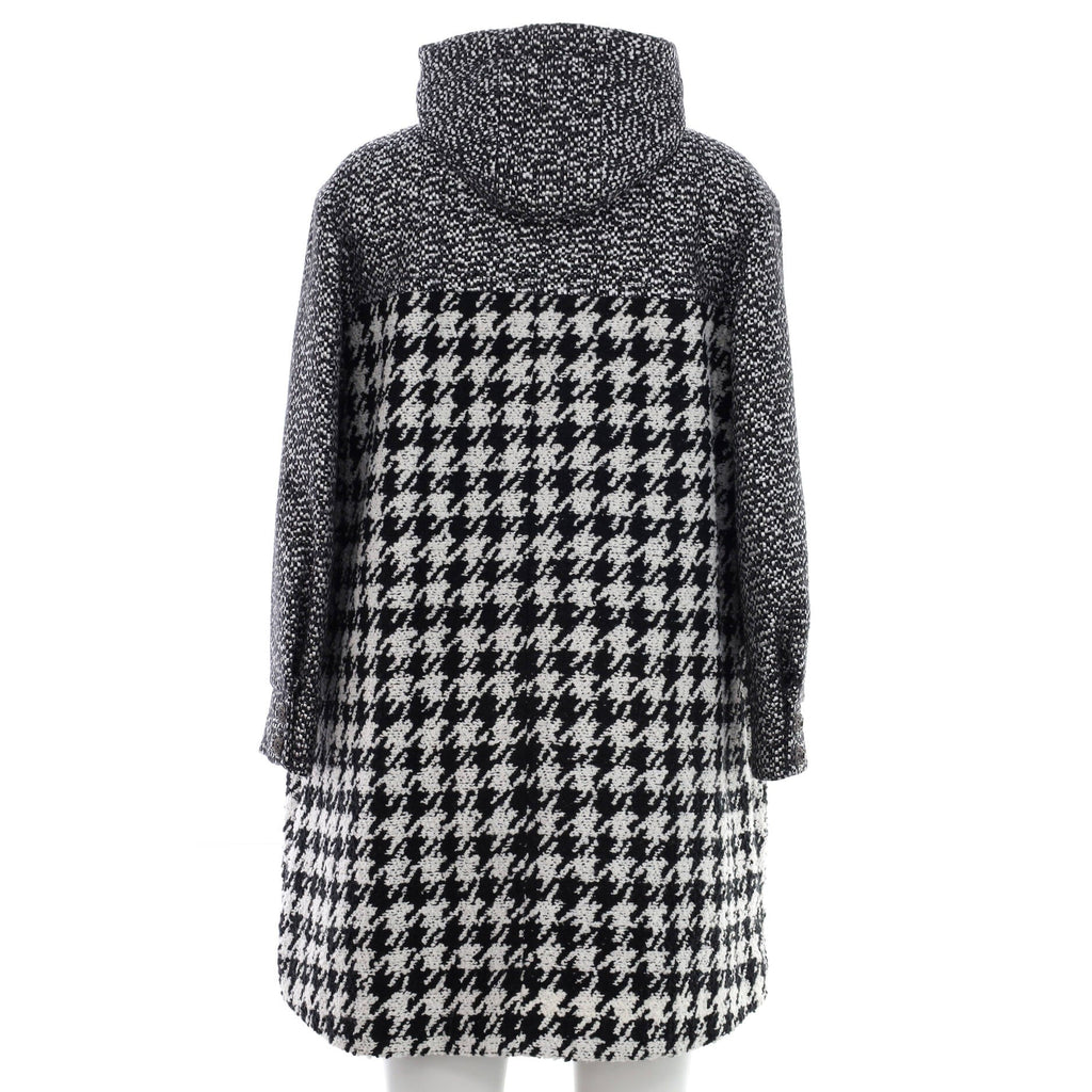 Women's Houndstooth Hooded Oversized Coat Tweed