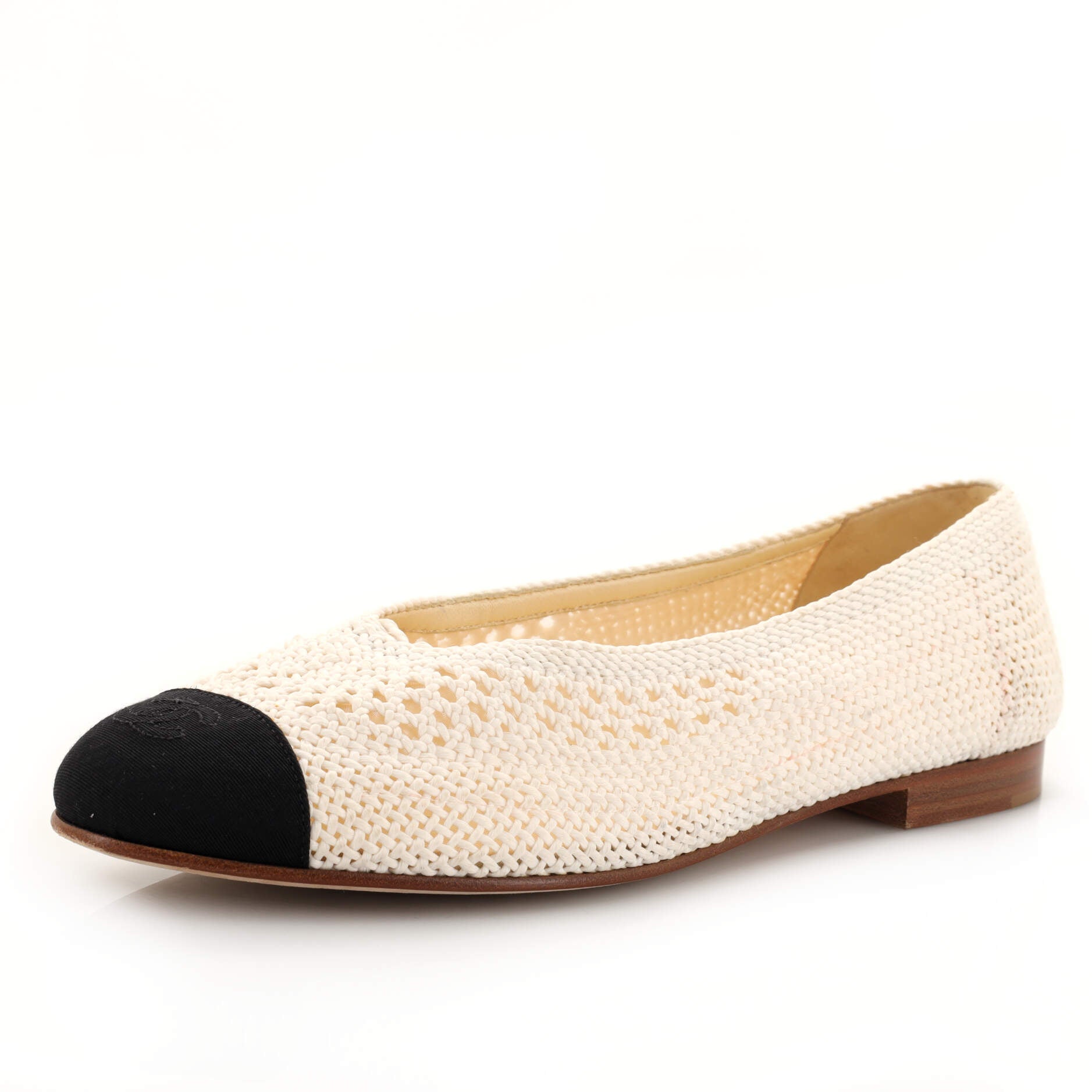 Women's CC Cap Toe Ballerina Flats Woven Fabric