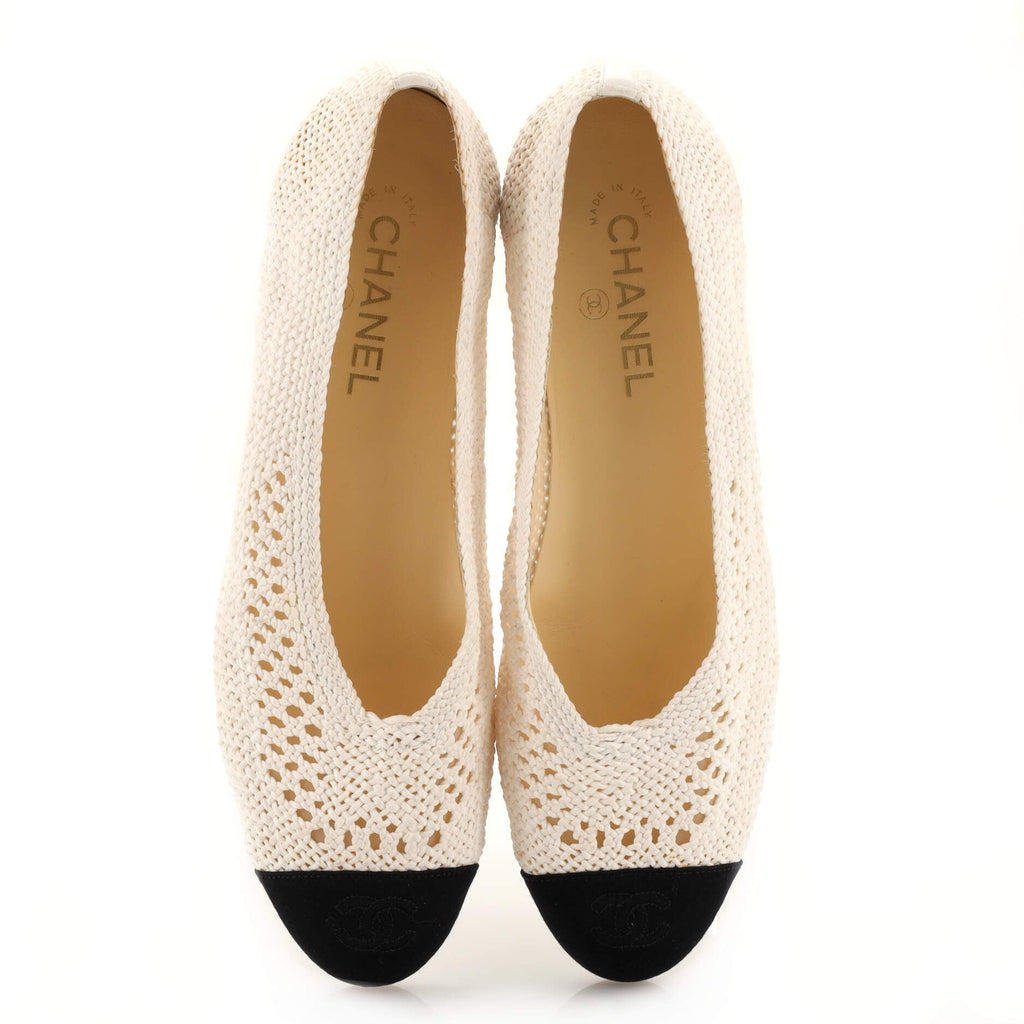 Women's CC Cap Toe Ballerina Flats Woven Fabric