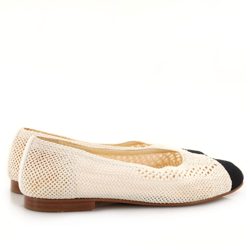 Women's CC Cap Toe Ballerina Flats Woven Fabric