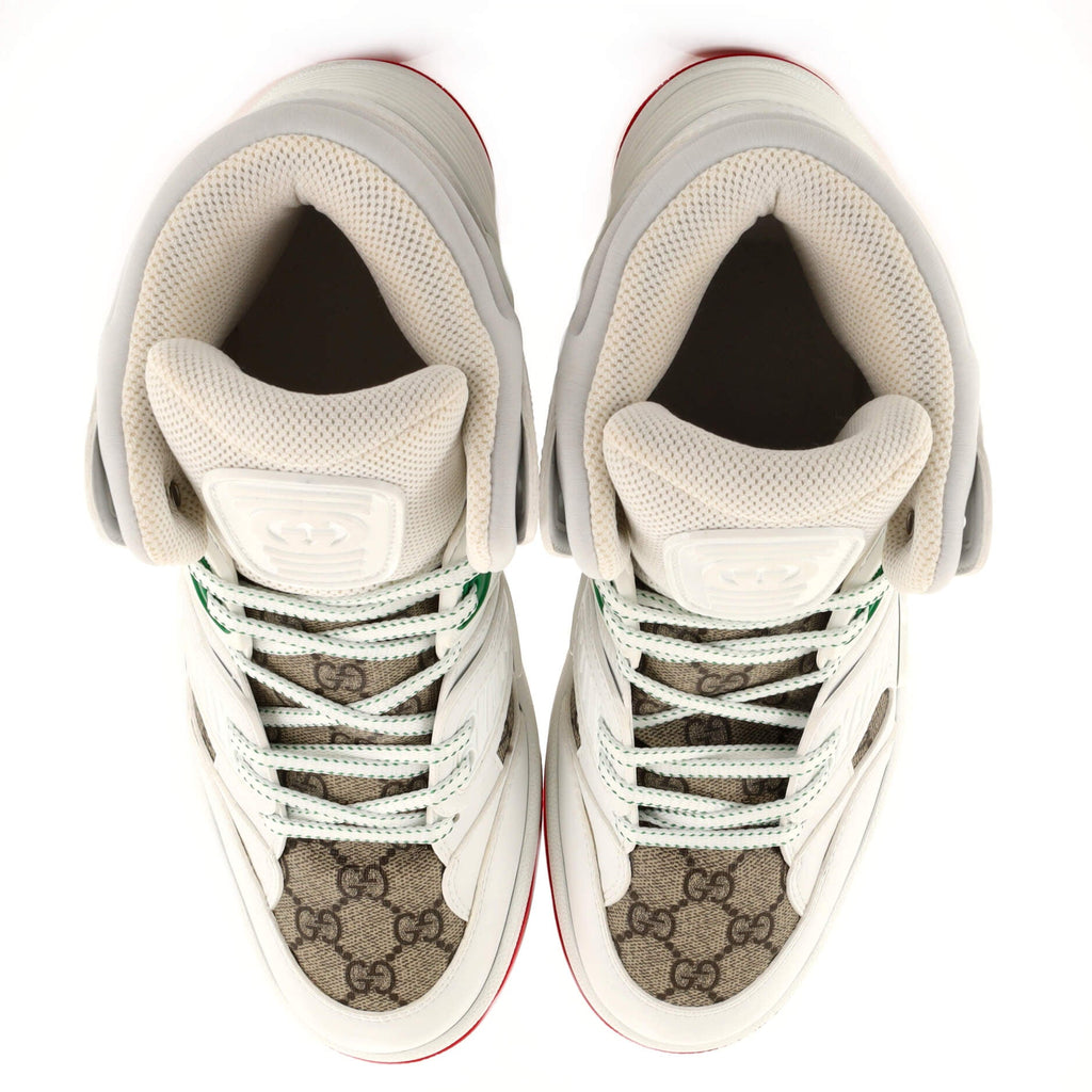Men's Gucci Basket High-Top Sneakers GG Coated Canvas and Demetra