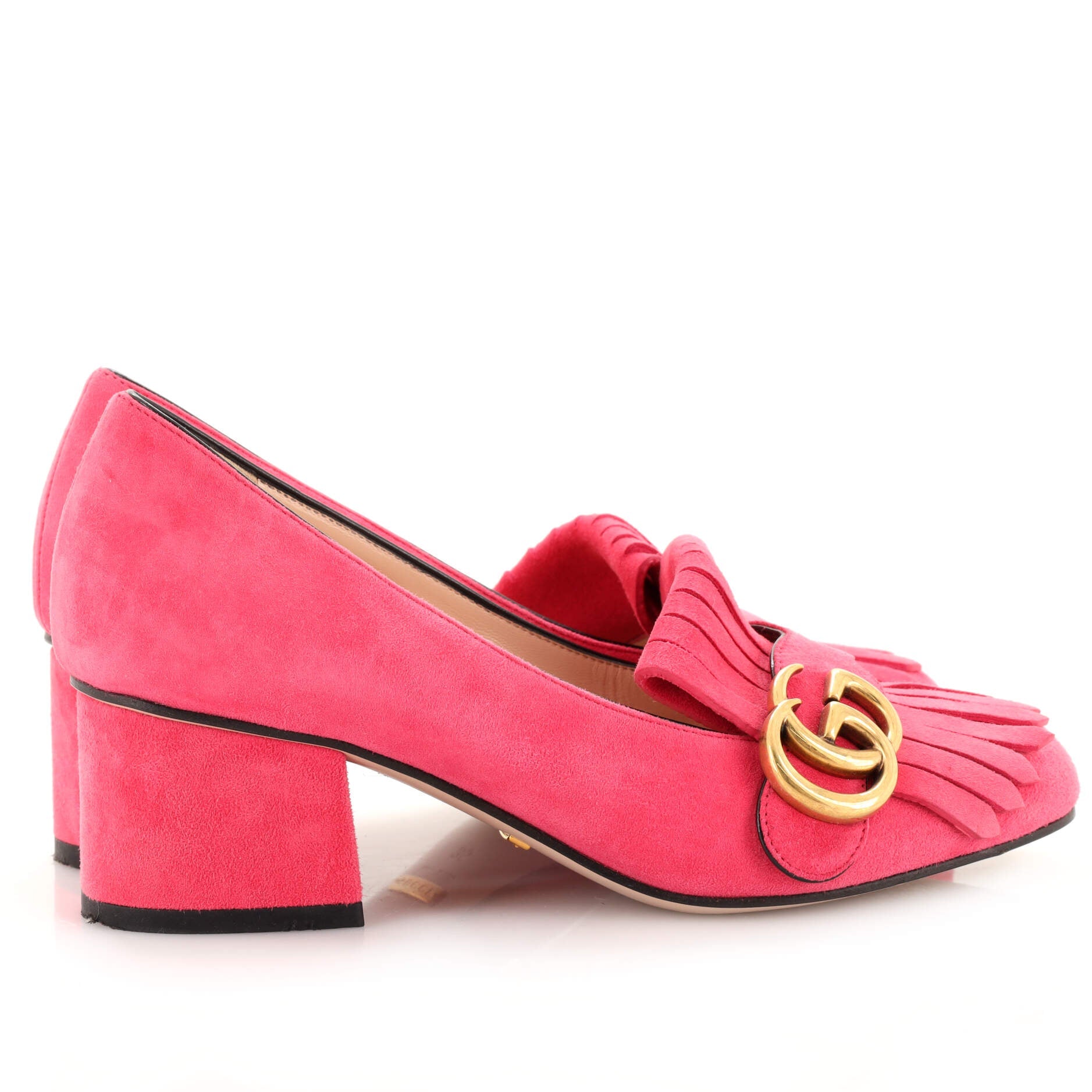 Women's GG Marmont Fringed Pumps Suede