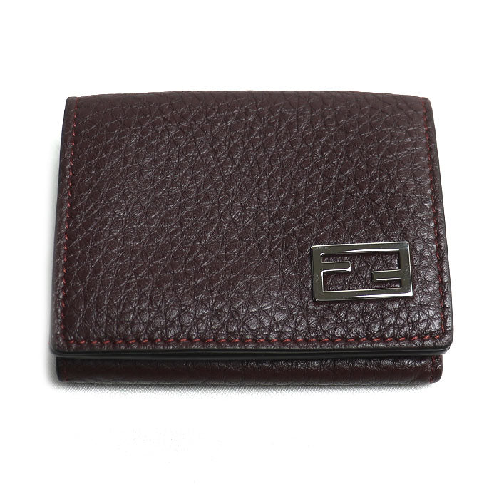 Fendi FF Logo Calfskin Compact Wallet