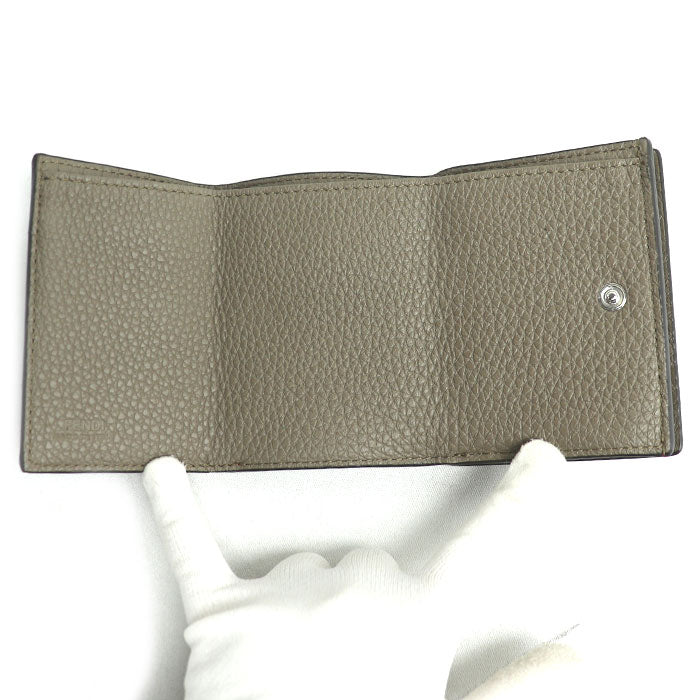 Fendi FF Logo Calfskin Compact Wallet