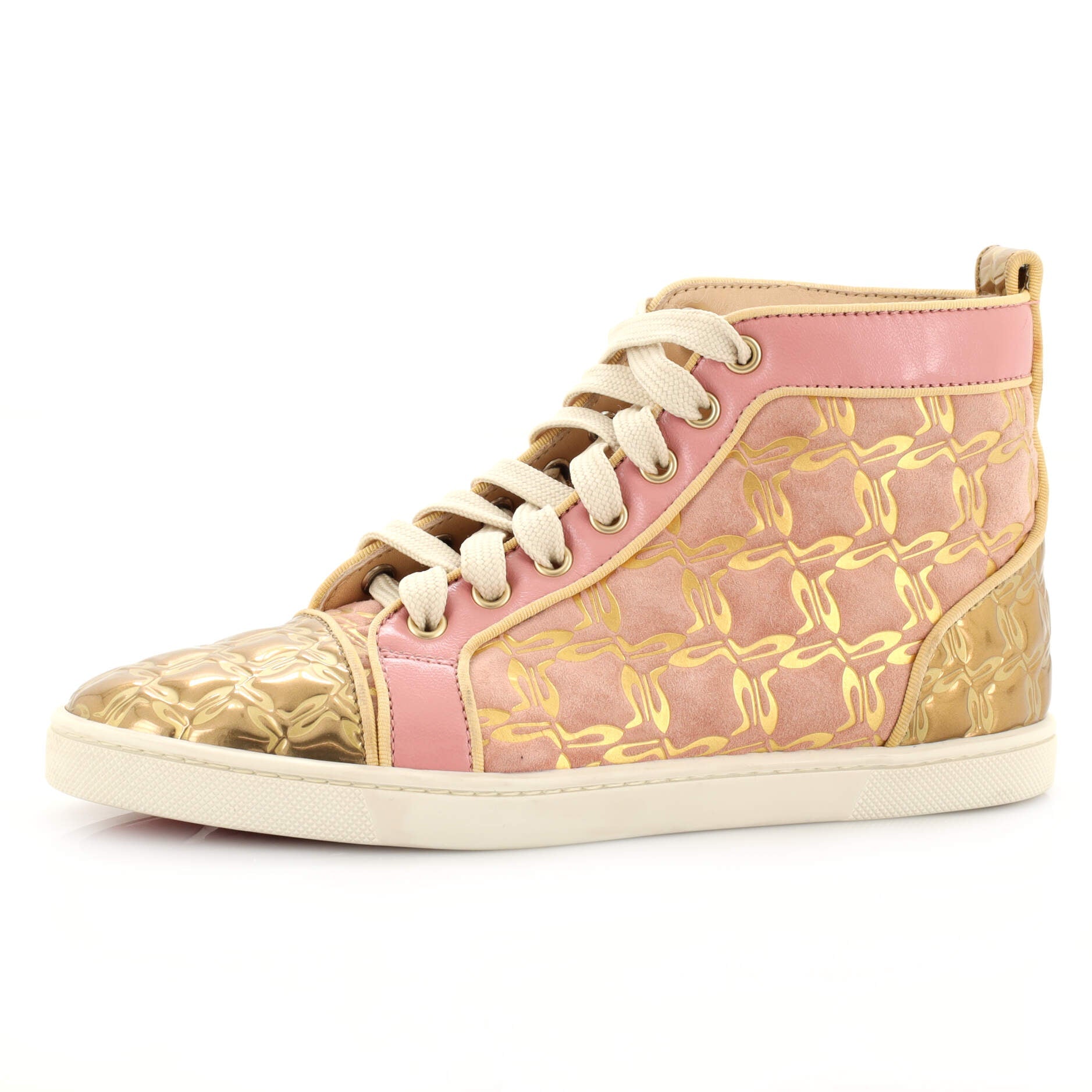 Women's Bip Bip Sneakers Embossed Leather and Suede