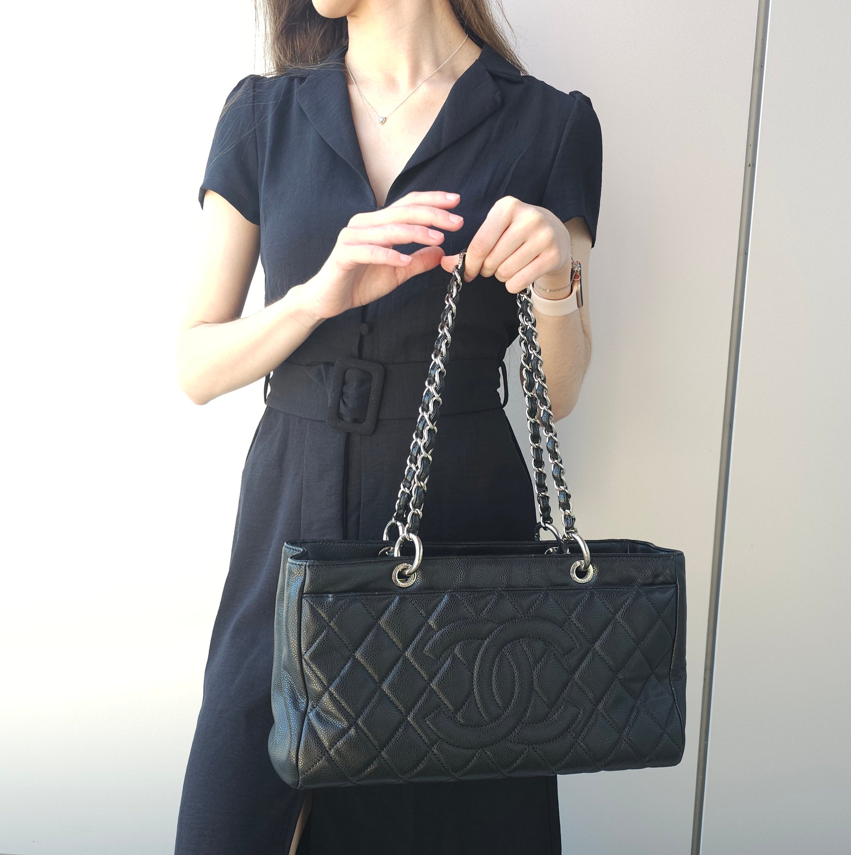 Chanel Calfskin Leather Timeless shopping tote bag TWS