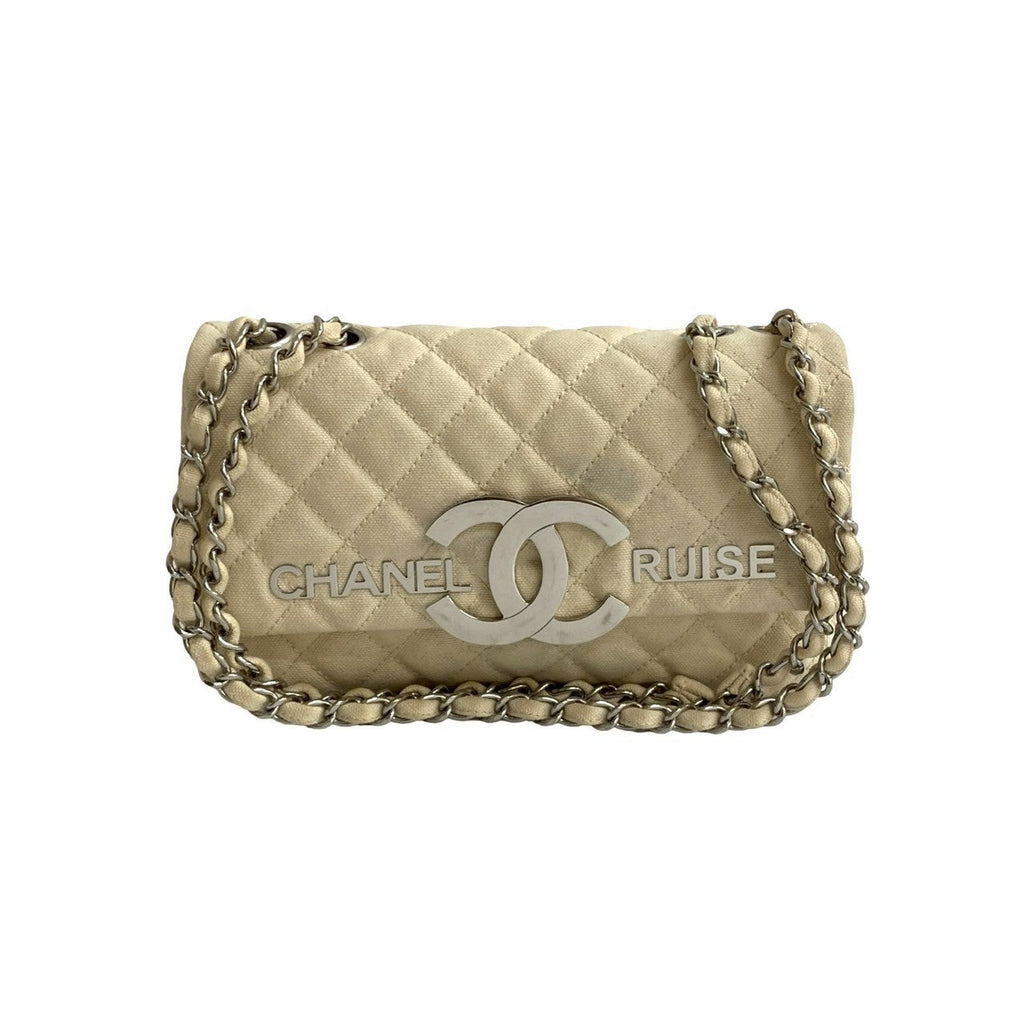 Chanel Matelassé Canvas Shoulder Bag