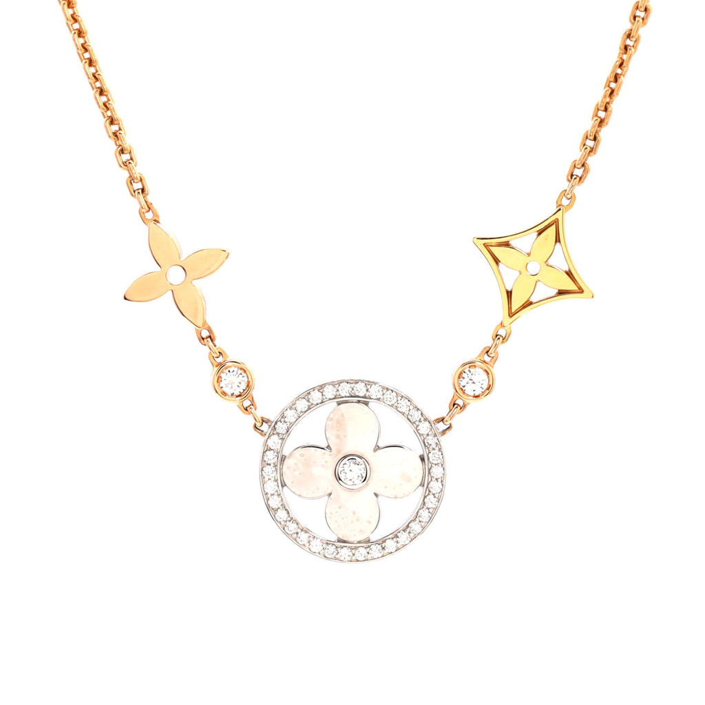 Blossom XL Necklace 18K Tricolor Gold with Diamonds