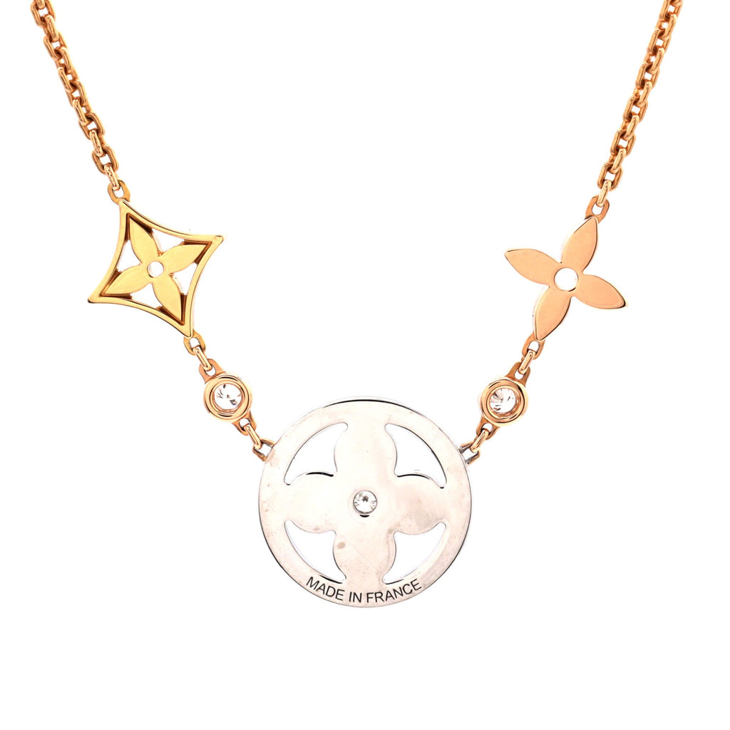 Blossom XL Necklace 18K Tricolor Gold with Diamonds