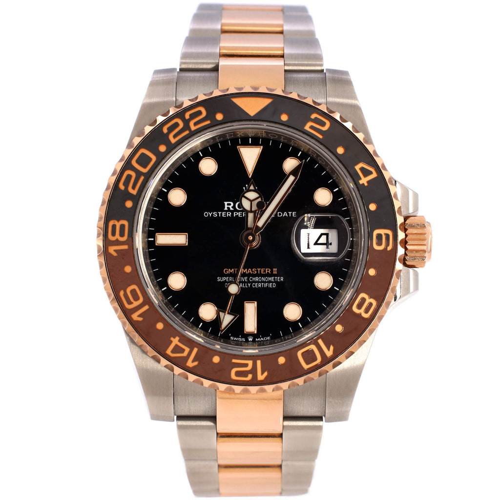 Oyster Perpetual Date GMT-Master II Rootbeer Automatic Watch Stainless Steel and Cerachrom with Rose Gold 40