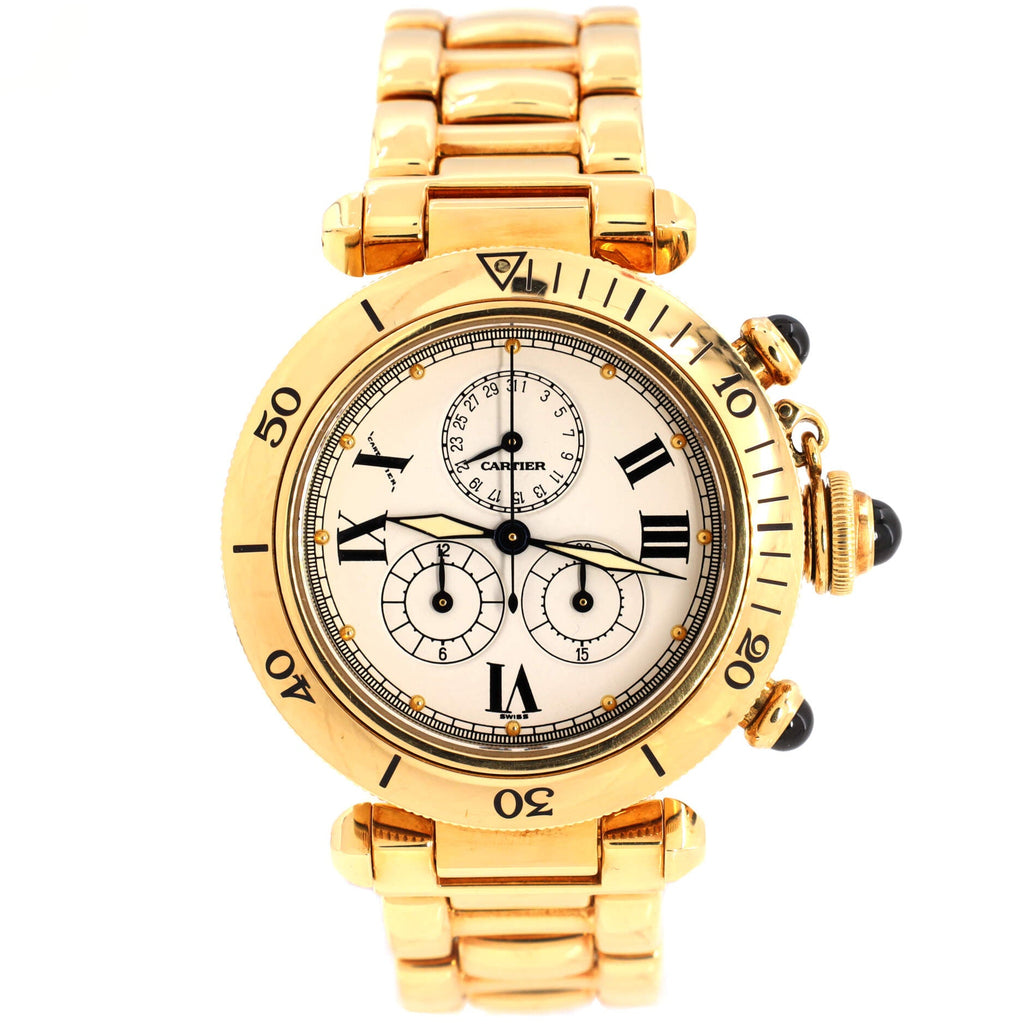 Pasha Chronograph Quartz Watch Yellow Gold 36