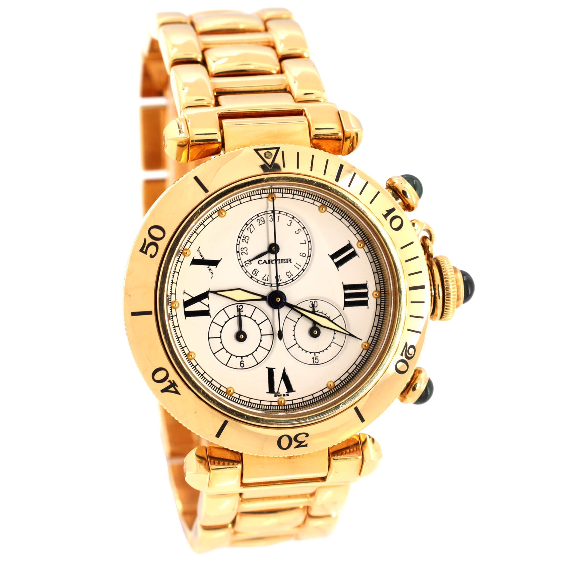 Pasha Chronograph Quartz Watch Yellow Gold 36