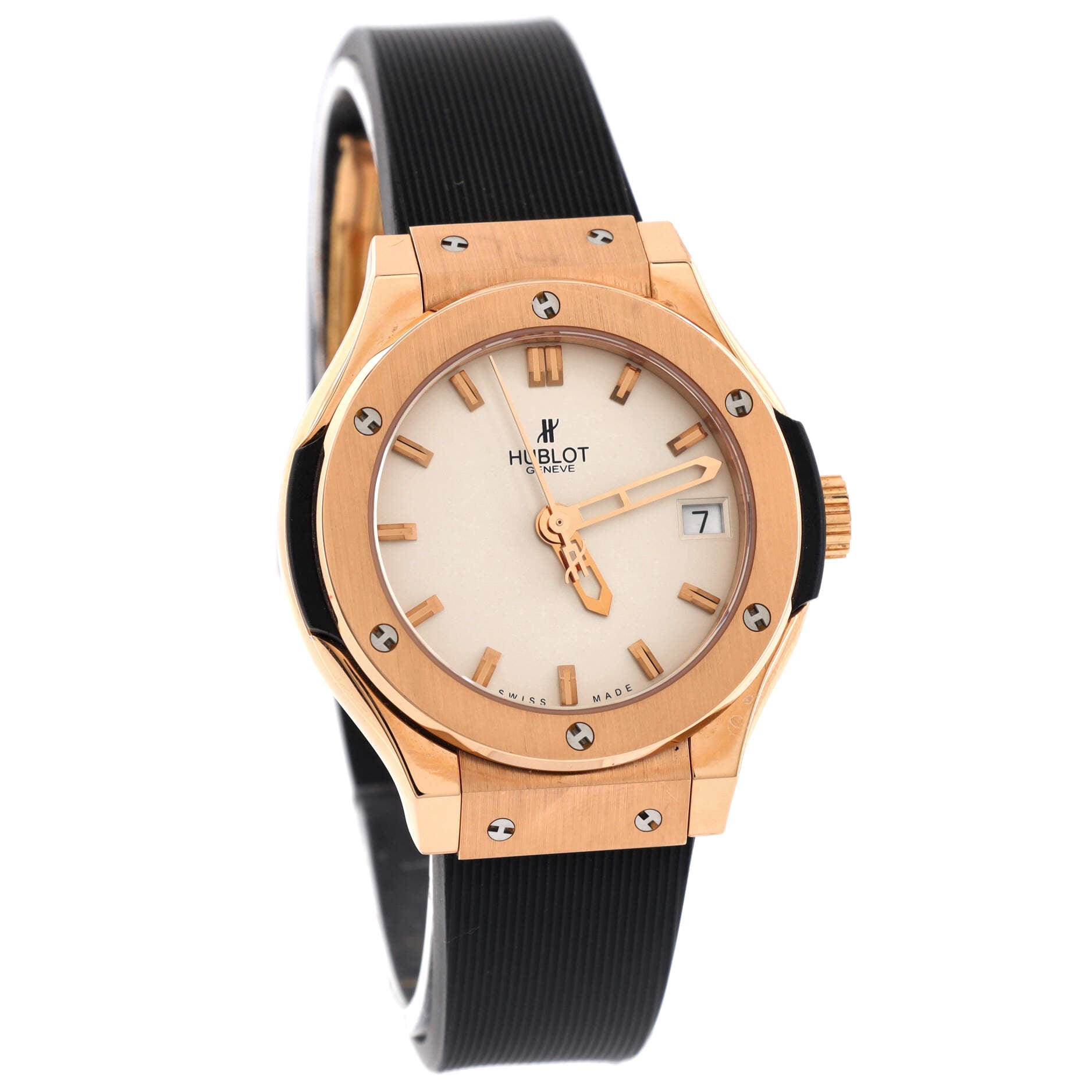 Classic Fusion Quartz Watch Rose Gold and Rubber 33
