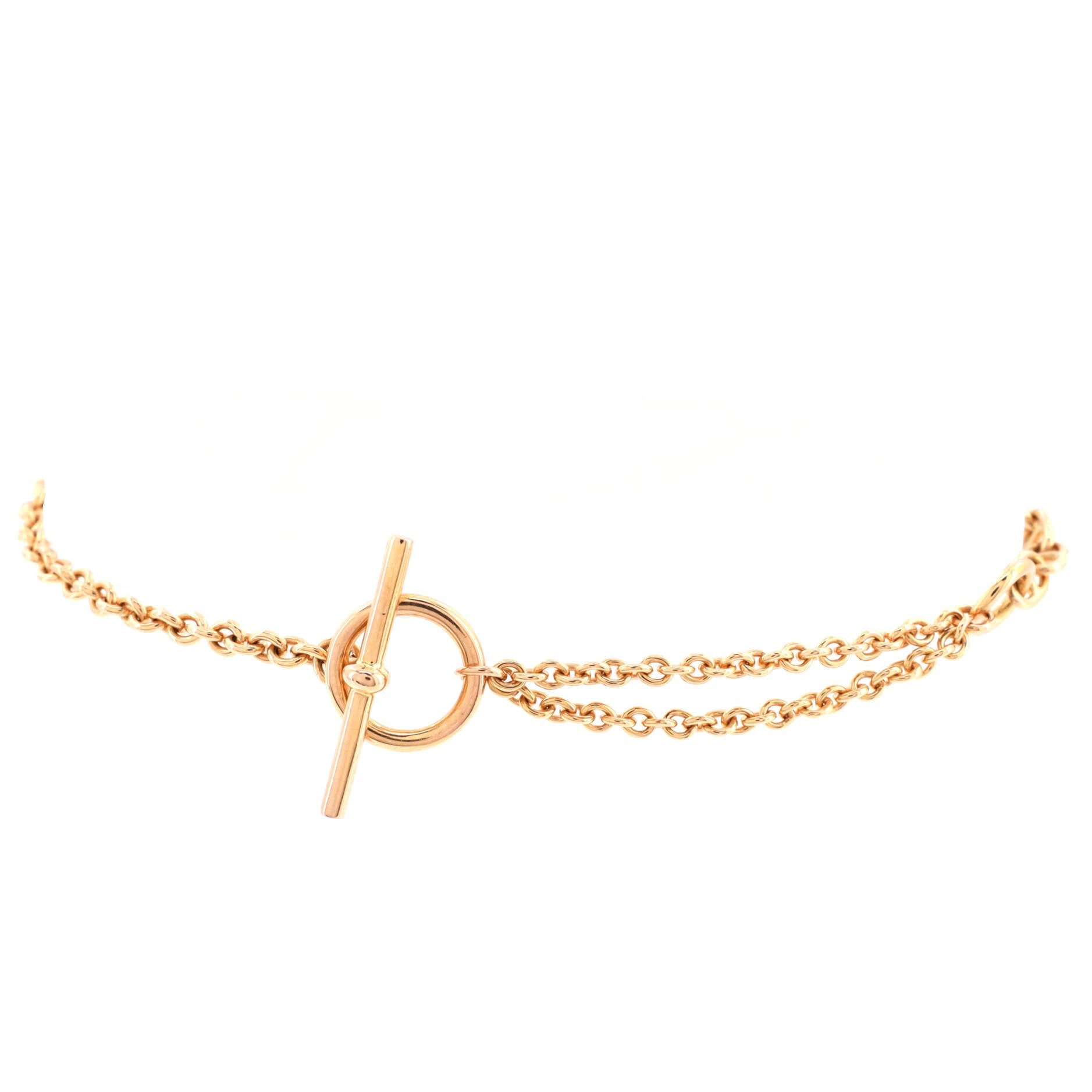 Chaine d'Ancre Punk Bracelet Necklace 18K Rose Gold and Diamond