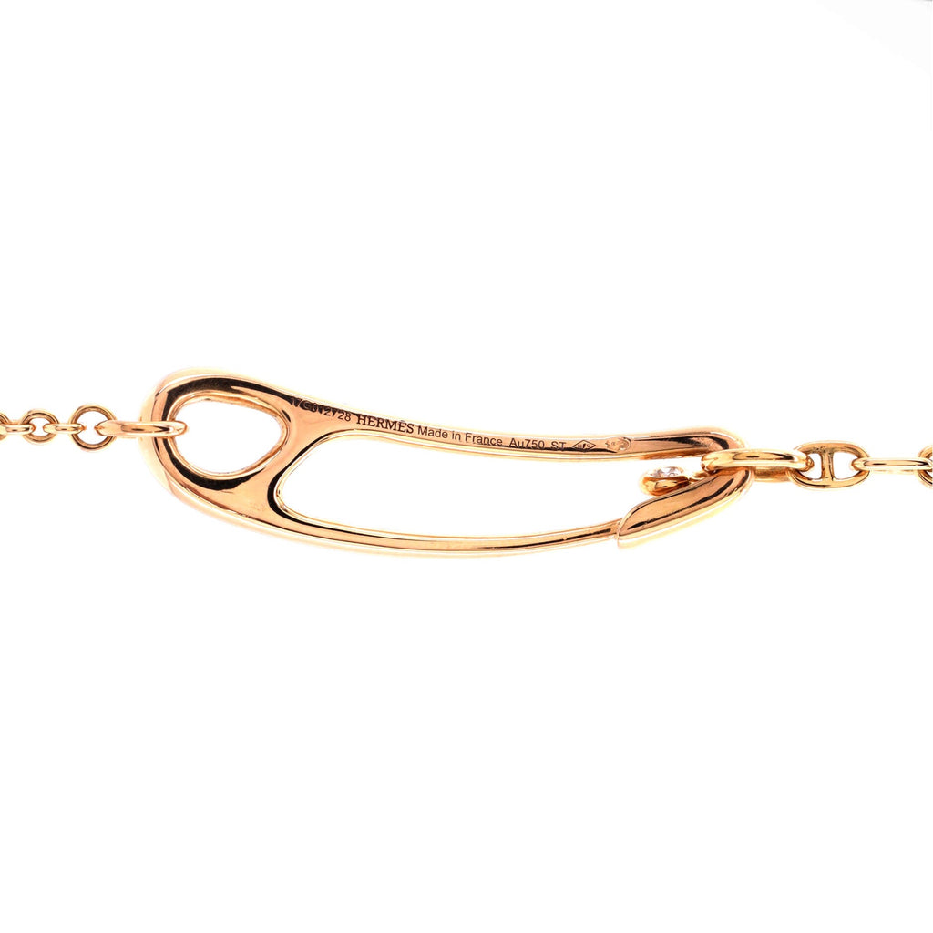 Chaine d'Ancre Punk Bracelet Necklace 18K Rose Gold and Diamond