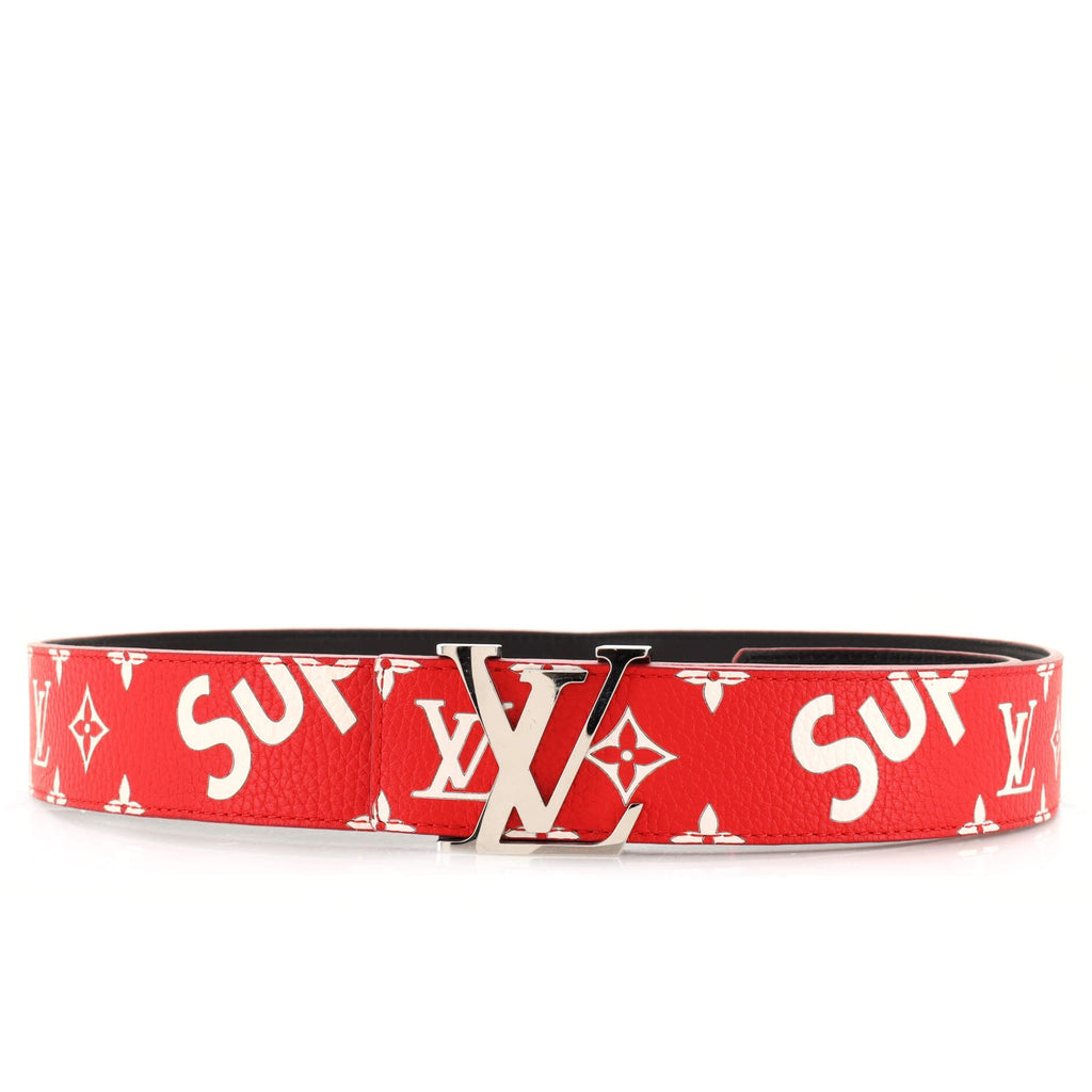 LV Initiales Belt Limited Edition Supreme Monogram Leather Wide 90
