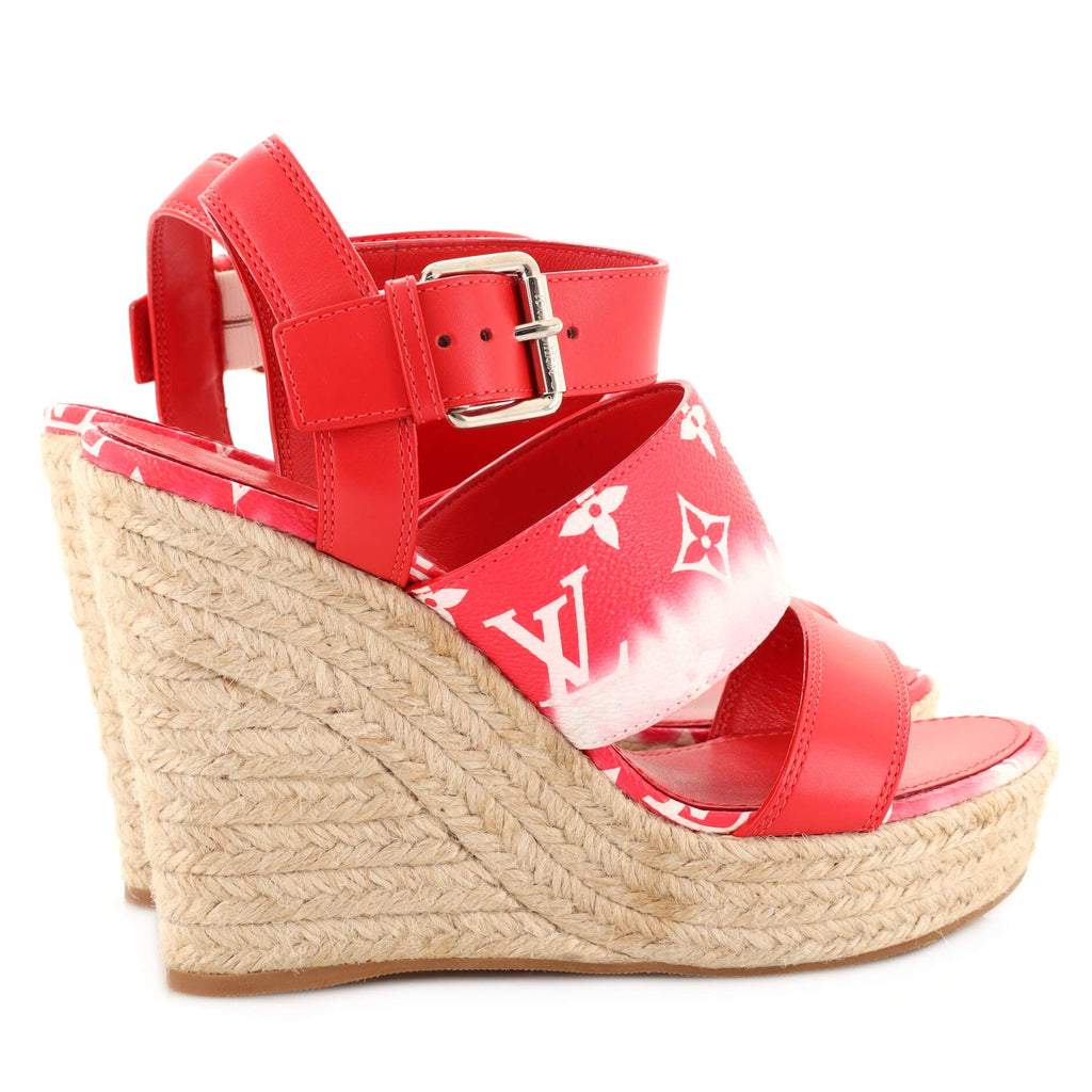 Women's Starboard Wedge Espadrille Sandals Limited Edition Escale Monogram Giant