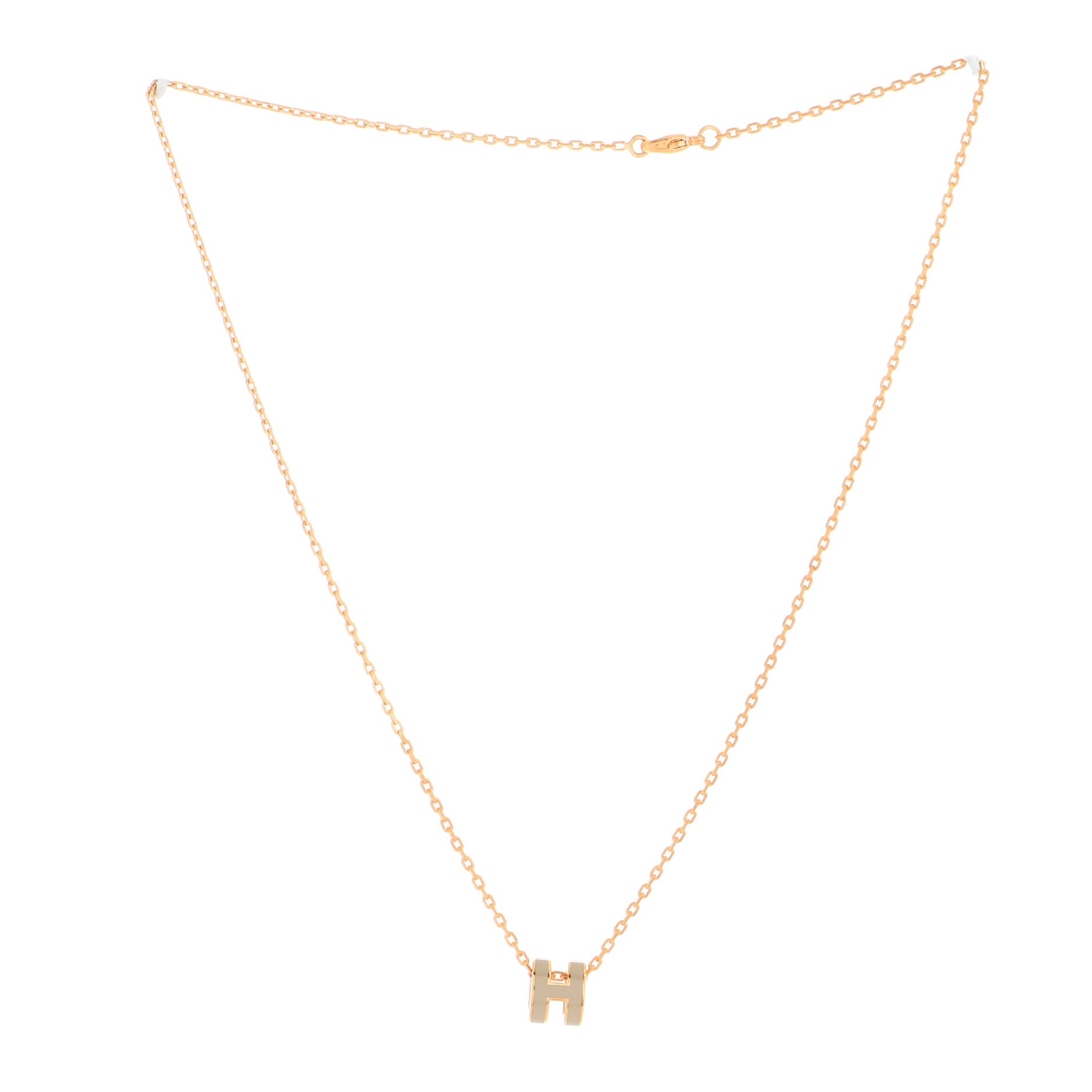 Pop H Pendant Chain Necklace Metal and Enamel Mini
