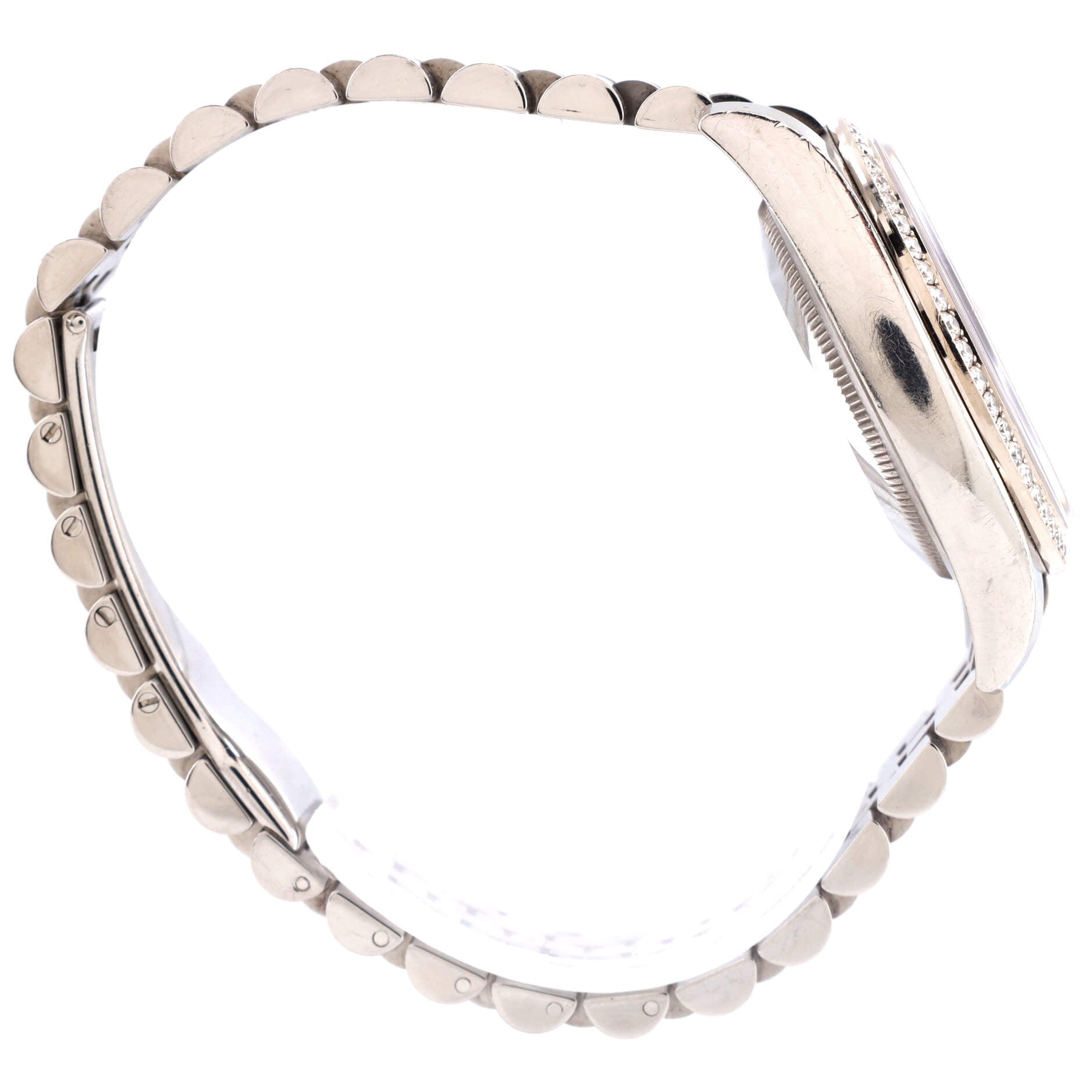 Oyster Perpetual Datejust Automatic Watch Stainless Steel and White Gold with Diamond Bezel and Markers 36