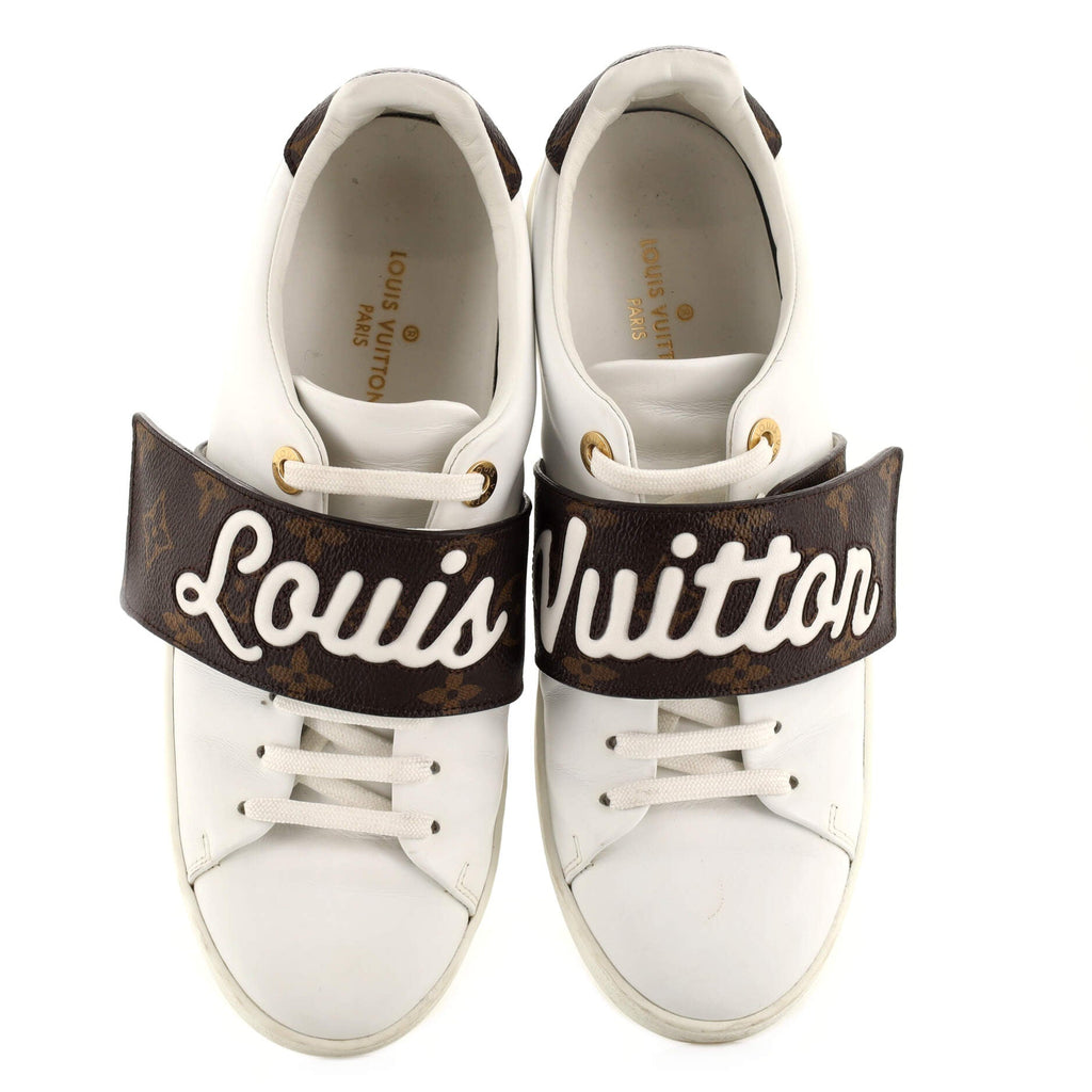Women's FrontRow Velcro Sneakers Leather with Monogram Canvas