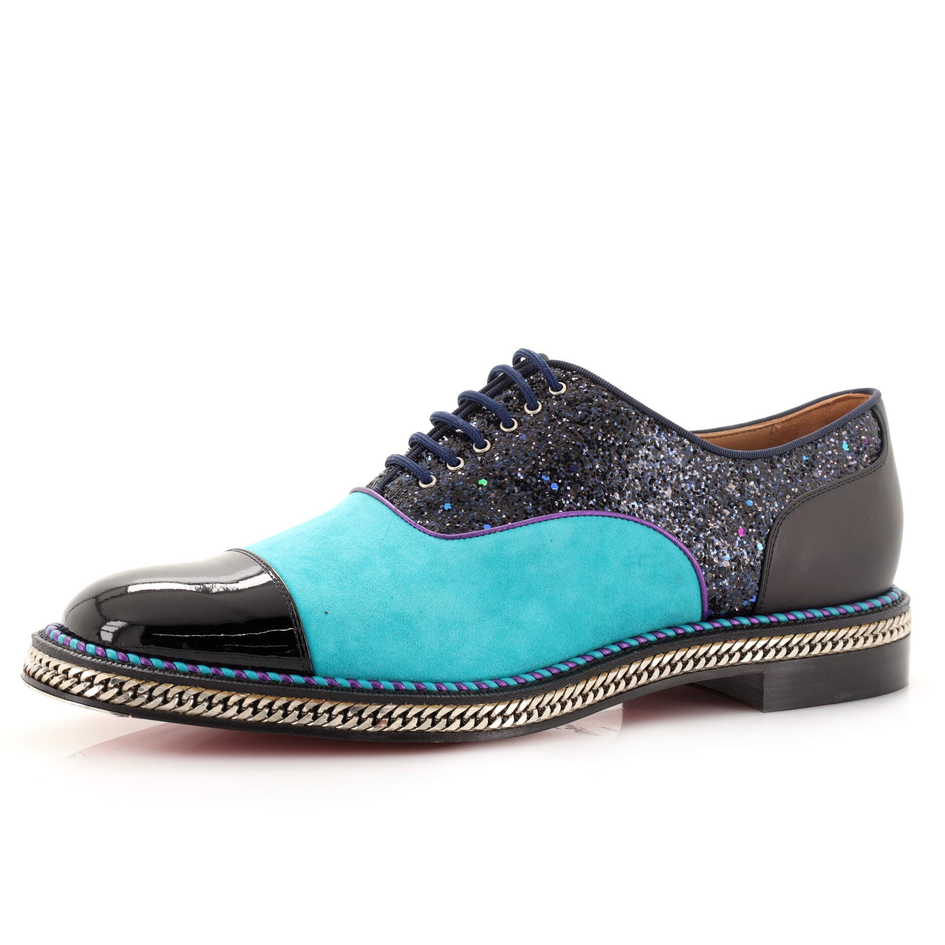 Men's Dechaine Flat Oxfords Glitter, Suede and Patent