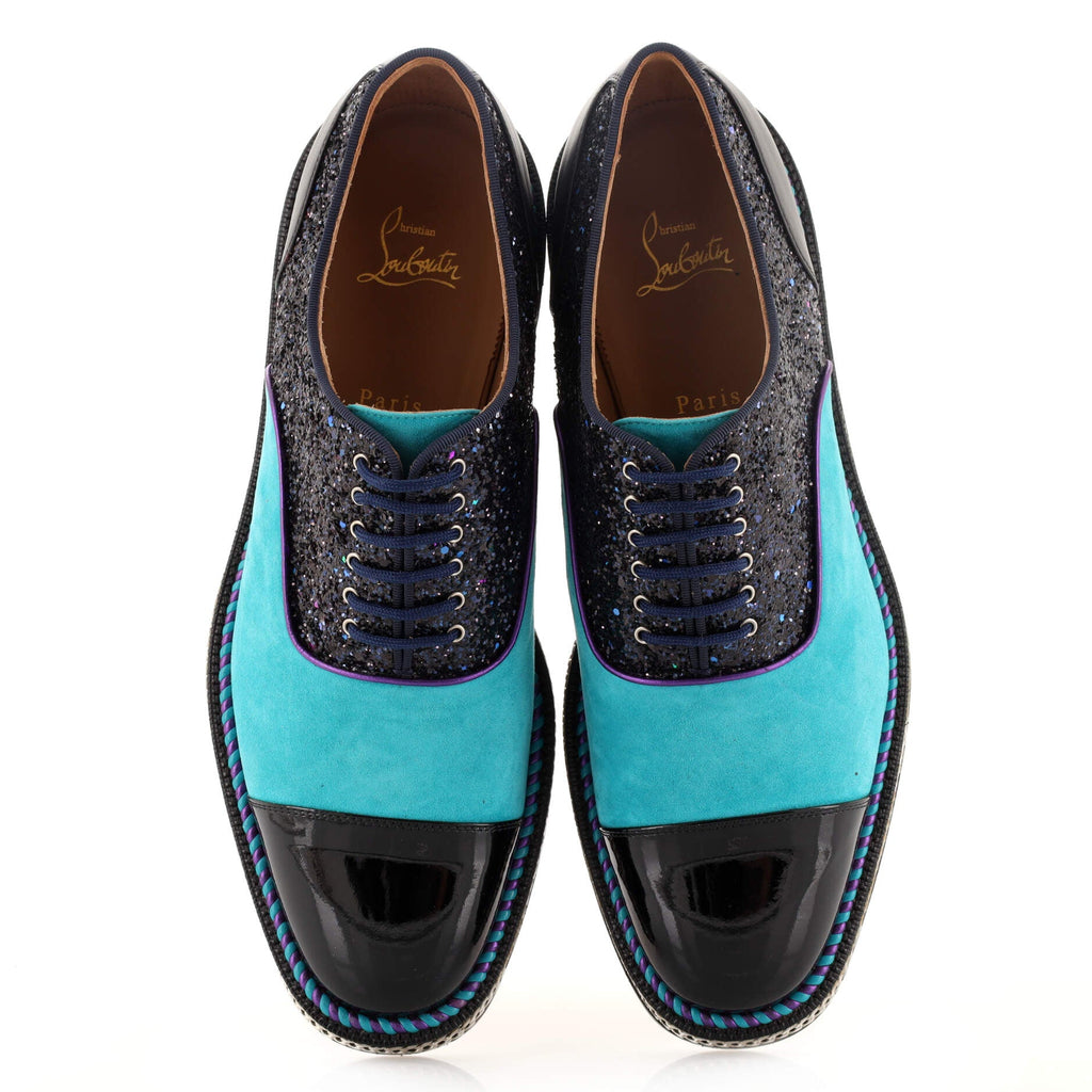 Men's Dechaine Flat Oxfords Glitter, Suede and Patent