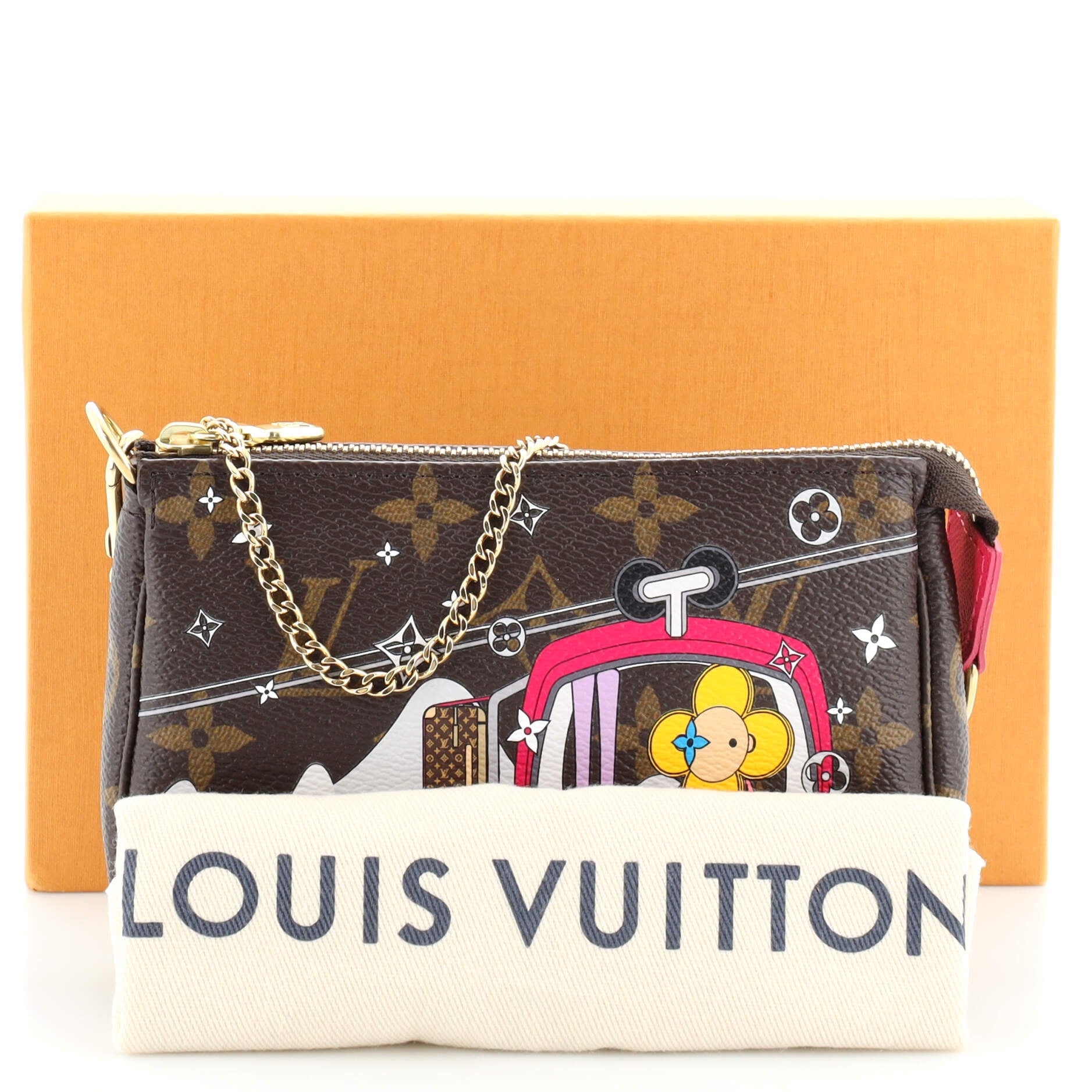 Pochette Accessoires Limited Edition Vivienne Xmas Monogram Canvas Mini