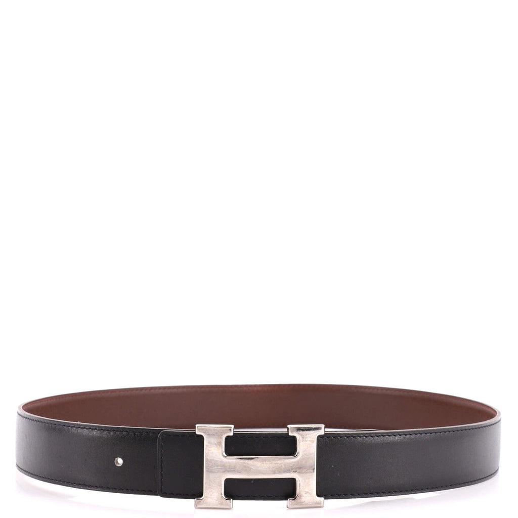 Constance Martelee H Reversible Belt Leather with Hammered Hardware Medium 85