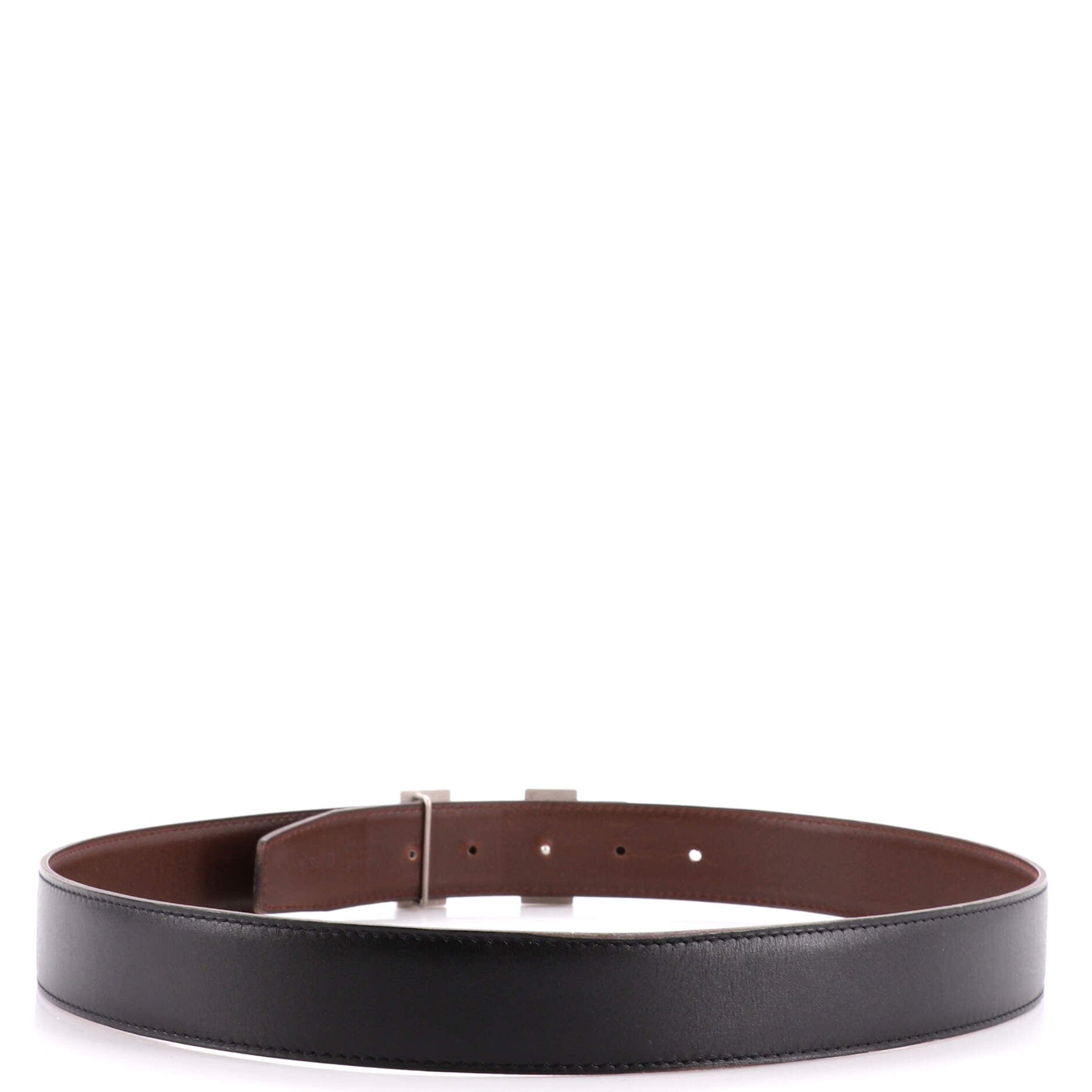 Constance Martelee H Reversible Belt Leather with Hammered Hardware Medium 85
