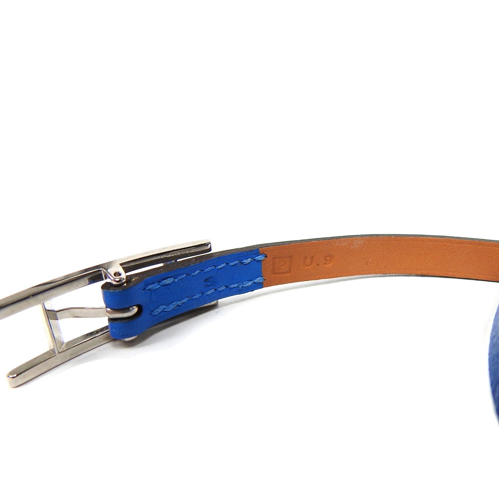 Hermes Behapi Triple Tour Bleu Electrique Leather Bracelet