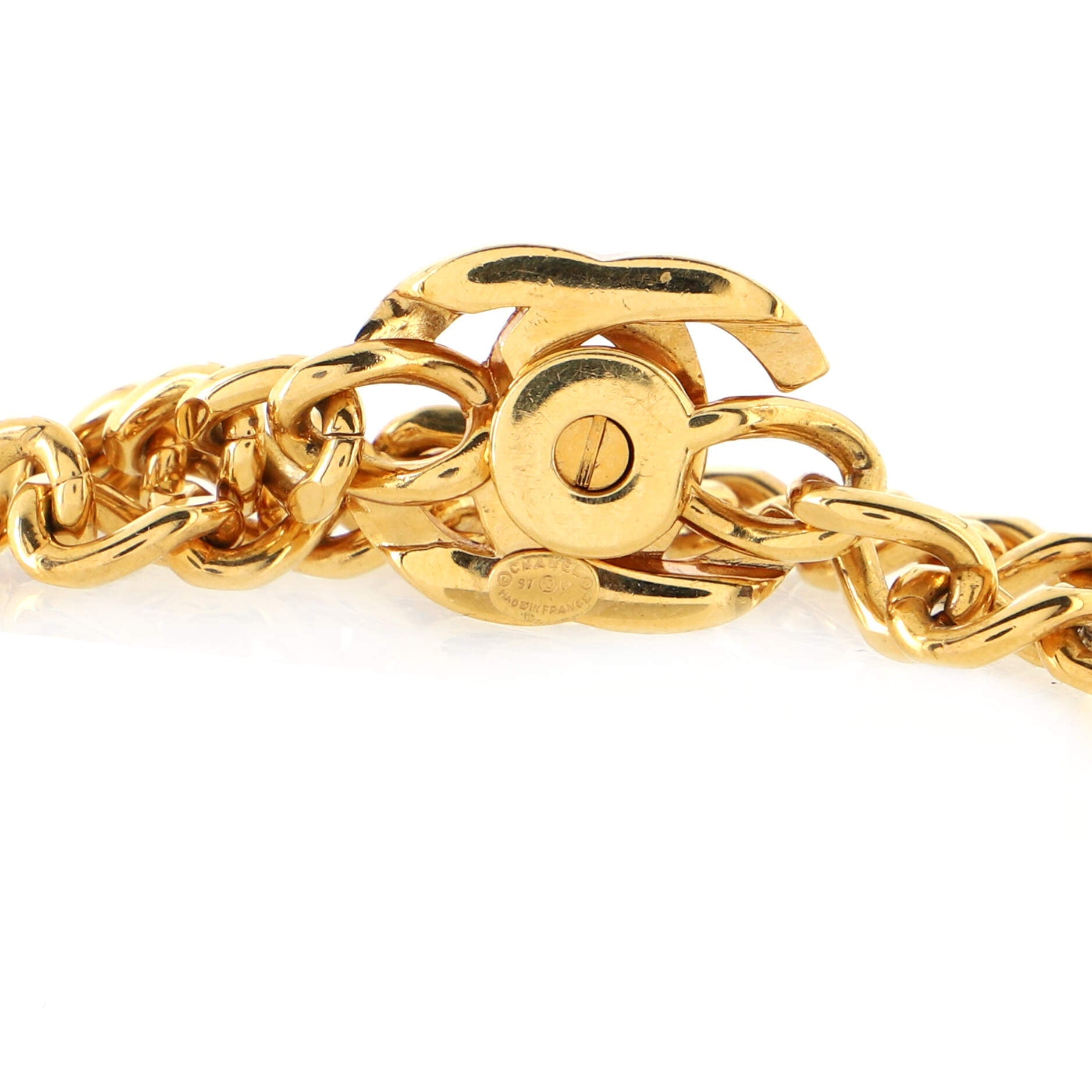 Vintage CC Turnlock Chain Bracelet Metal