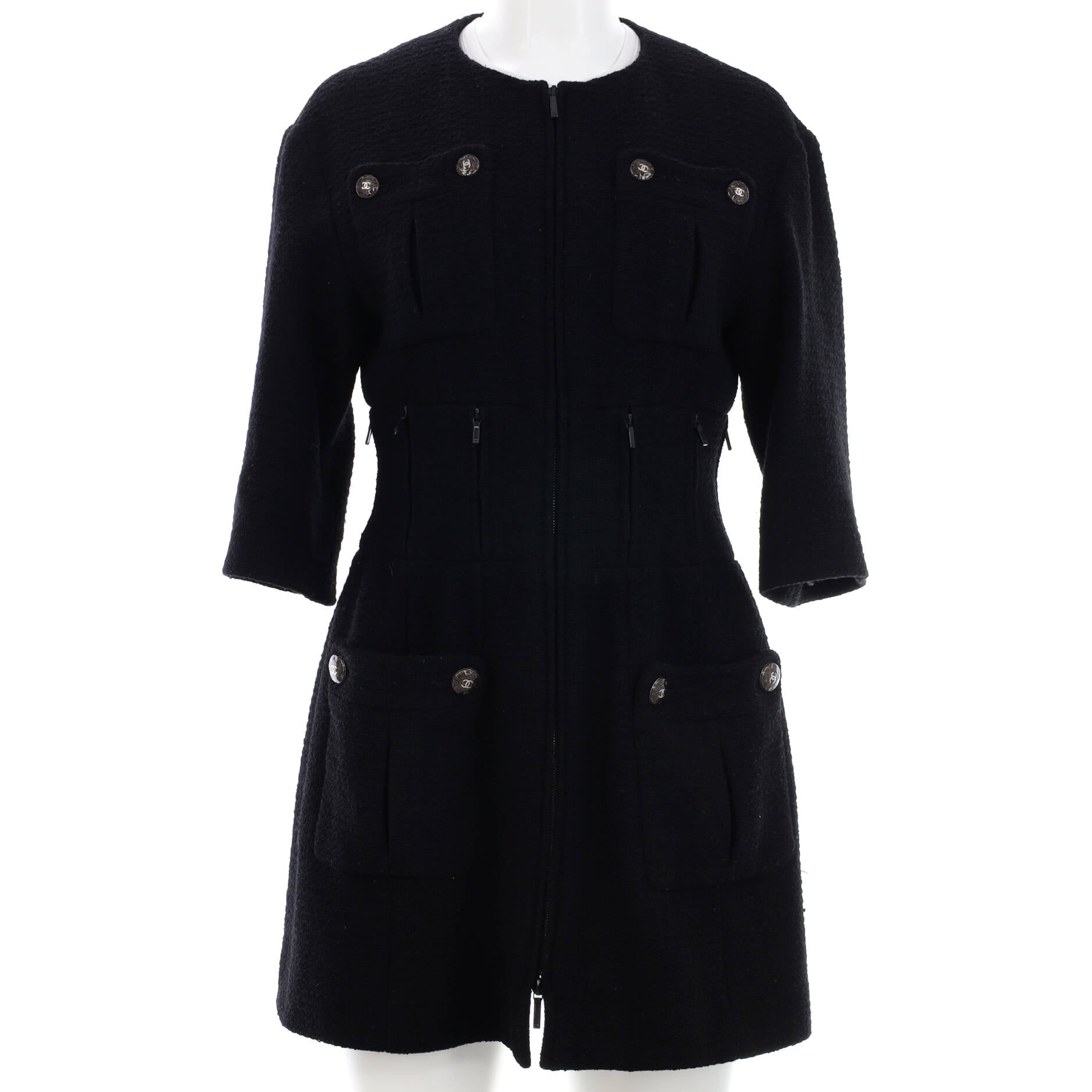 Women's Four Pocket Long Jacket Tweed