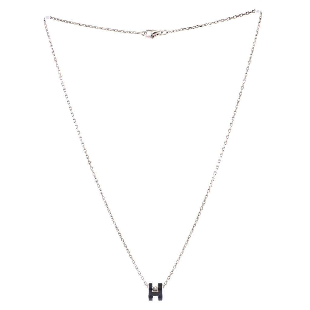 Pop H Pendant Chain Necklace Metal and Enamel Mini