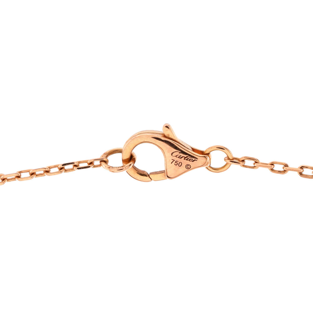 Logo Double C Pendant Necklace 18K Rose Gold with Pink Sapphires
