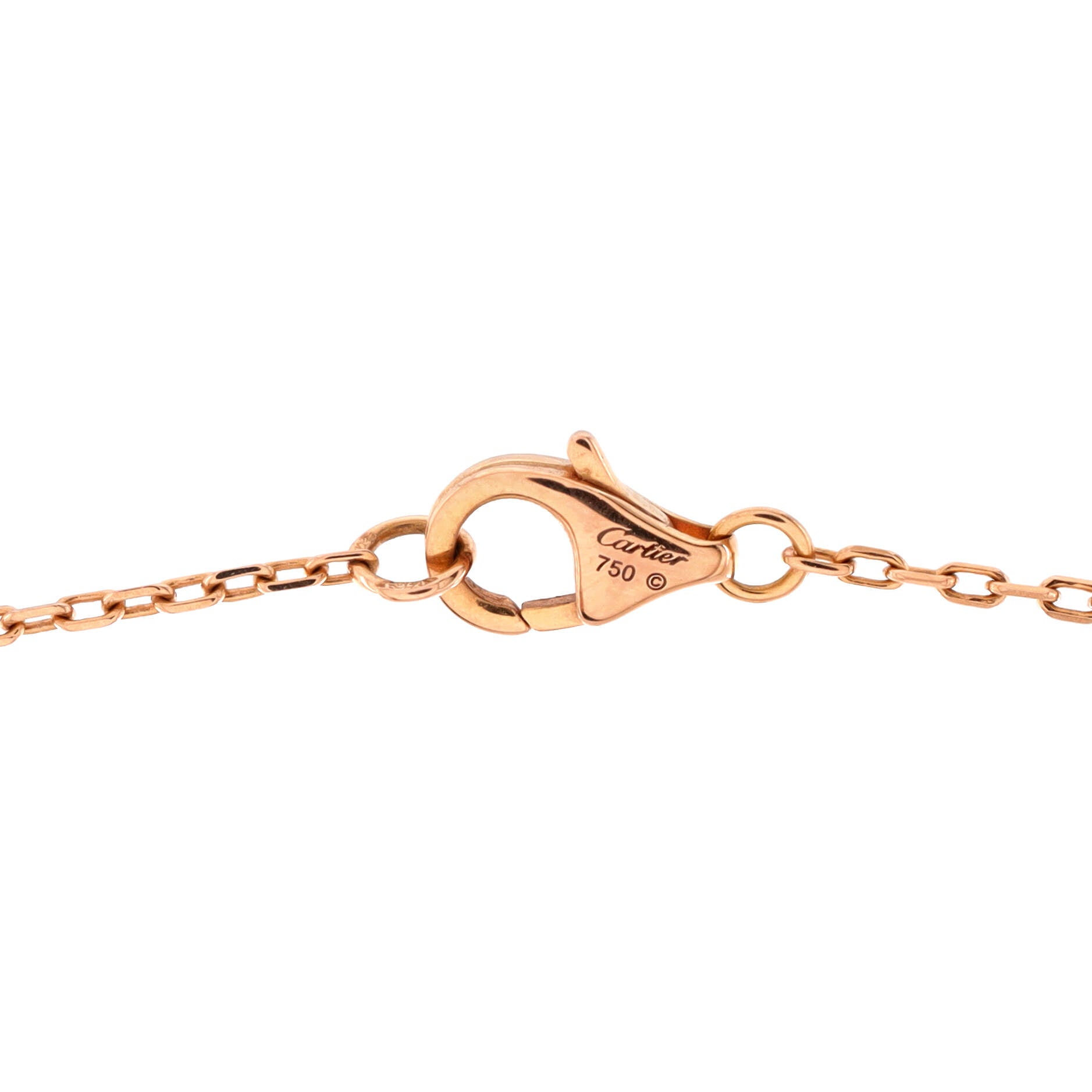 Logo Double C Pendant Necklace 18K Rose Gold with Pink Sapphires