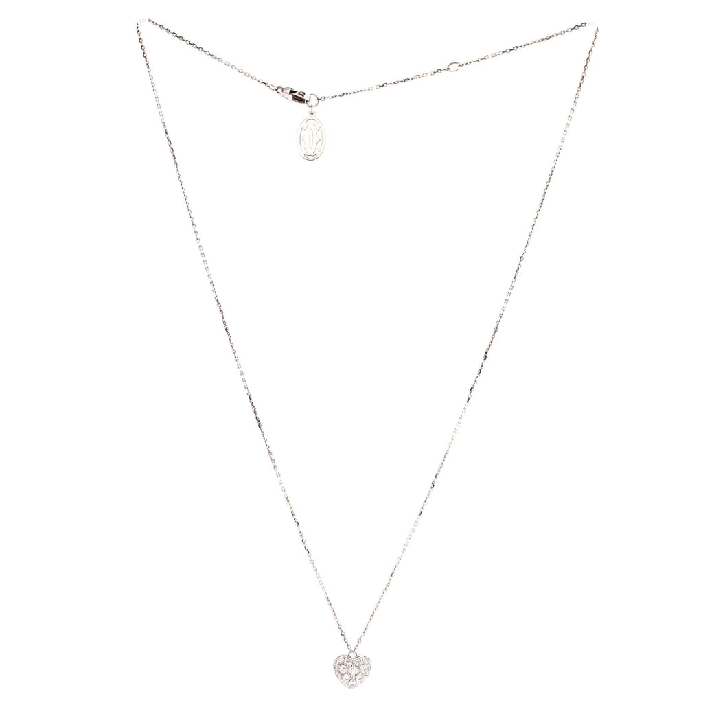 Heart Pendant Necklace 18K White Gold and Diamonds
