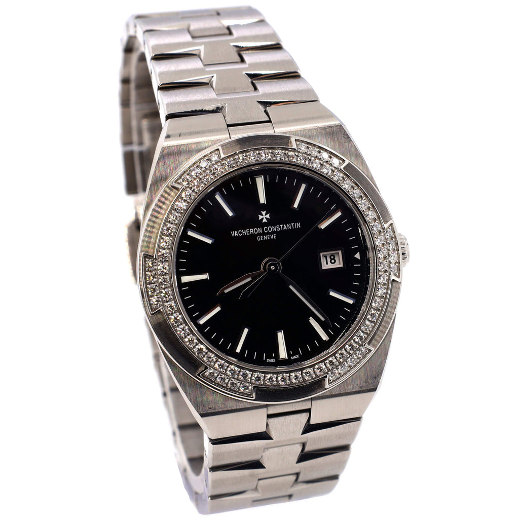 Overseas Quartz Watch Stainless Steel with Diamond Bezel 33
