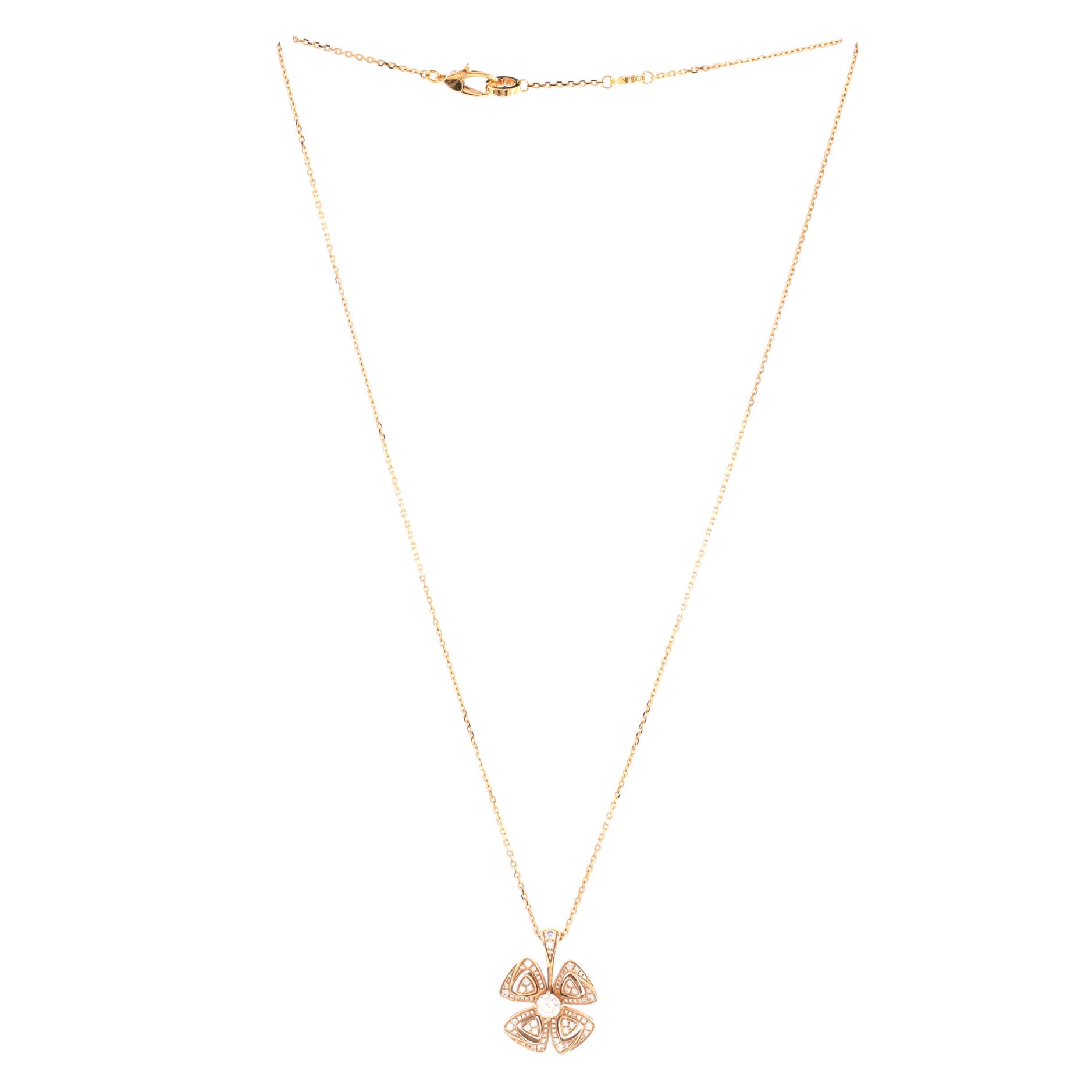Fiorever Pendant Necklace 18K Rose Gold and Diamonds