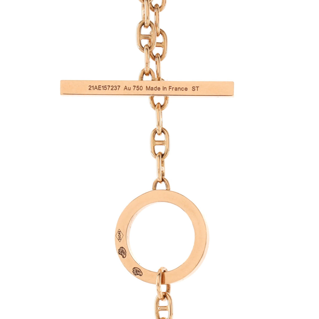 Chaine d'Ancre Contour Pendant Necklace 18K Rose Gold with Diamonds Large