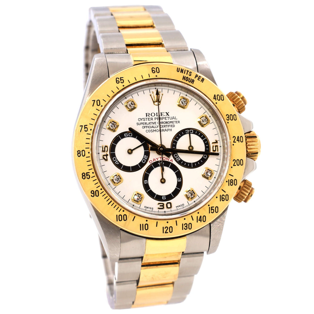 Oyster Perpetual Cosmograph Daytona Automatic Watch Stainless Steel and Yellow Gold with Diamond Markers 40
