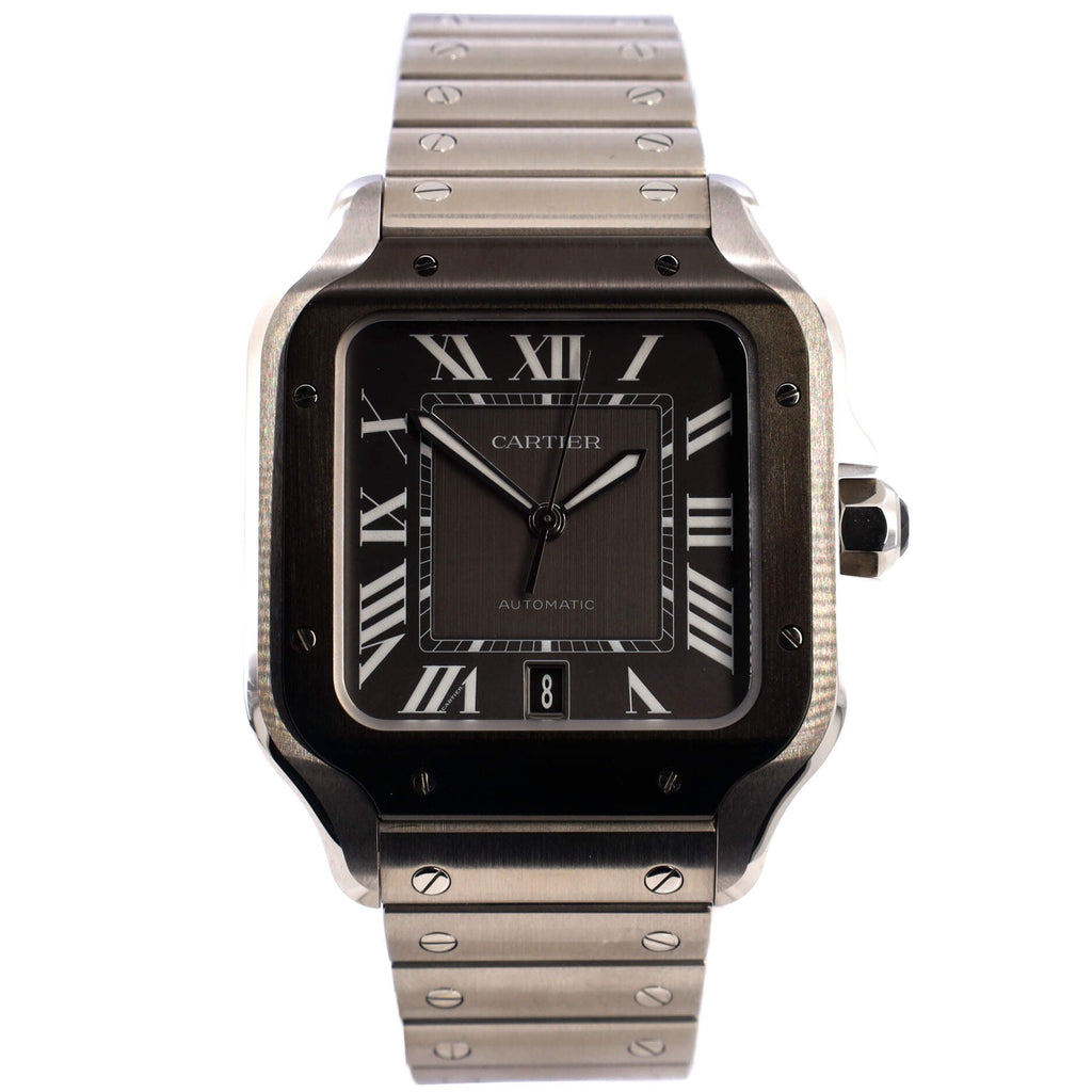 Santos De Cartier Automatic Watch Stainless Steel with ADLC Stainless Steel Bezel 40