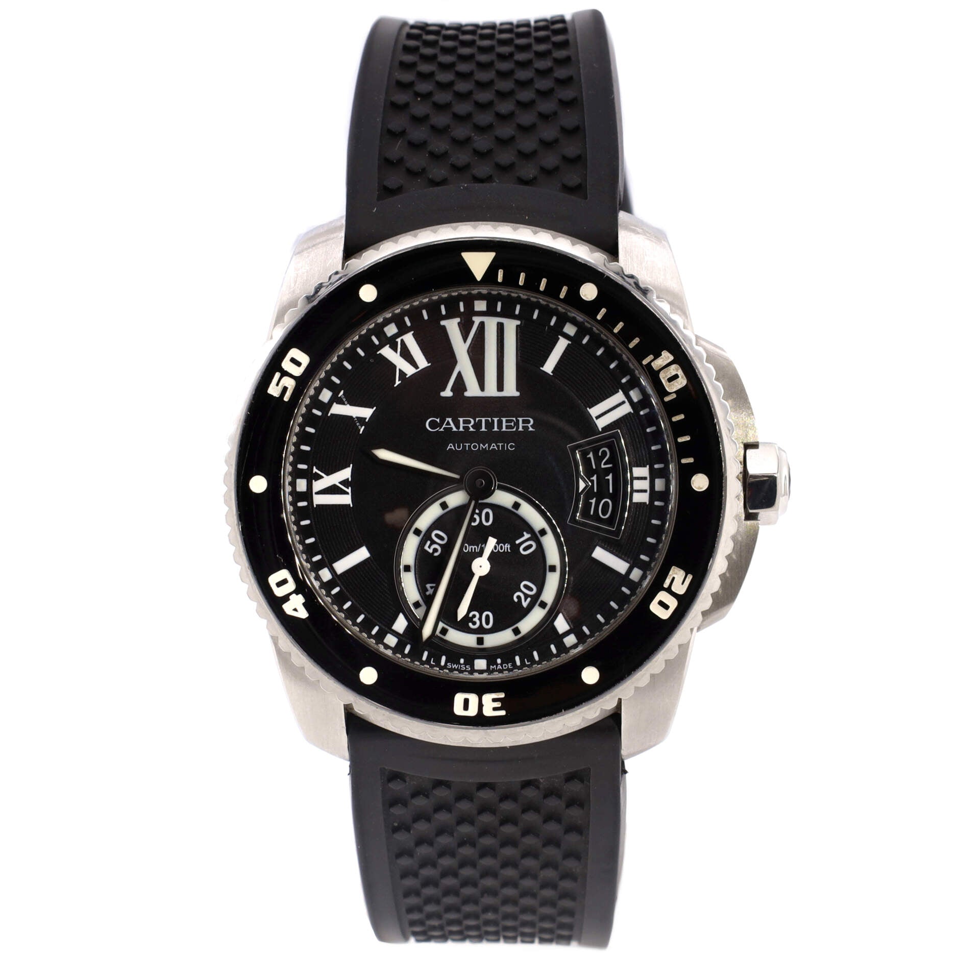 Calibre de Cartier Automatic Watch Stainless Steel and Rubber 41